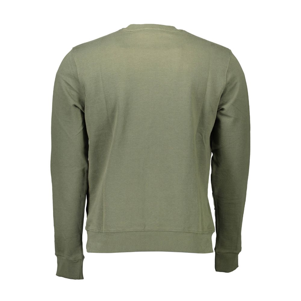 U.S. POLO ASSN. green cotton men's sweatshirt with ribbed cuffs and collar, casual style for everyday wear.