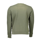 U.S. POLO ASSN. green cotton men's sweatshirt with ribbed cuffs and collar, casual style for everyday wear.