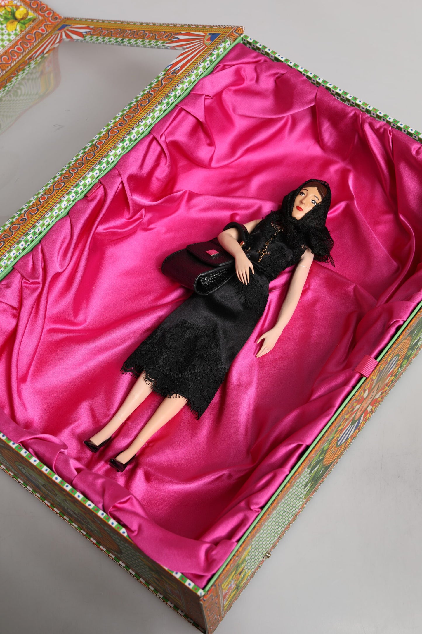 Dolce & Gabbana Black Dress Ceramic Porcelain Fashion Leather Sicily Dolls Dolce & Gabbana