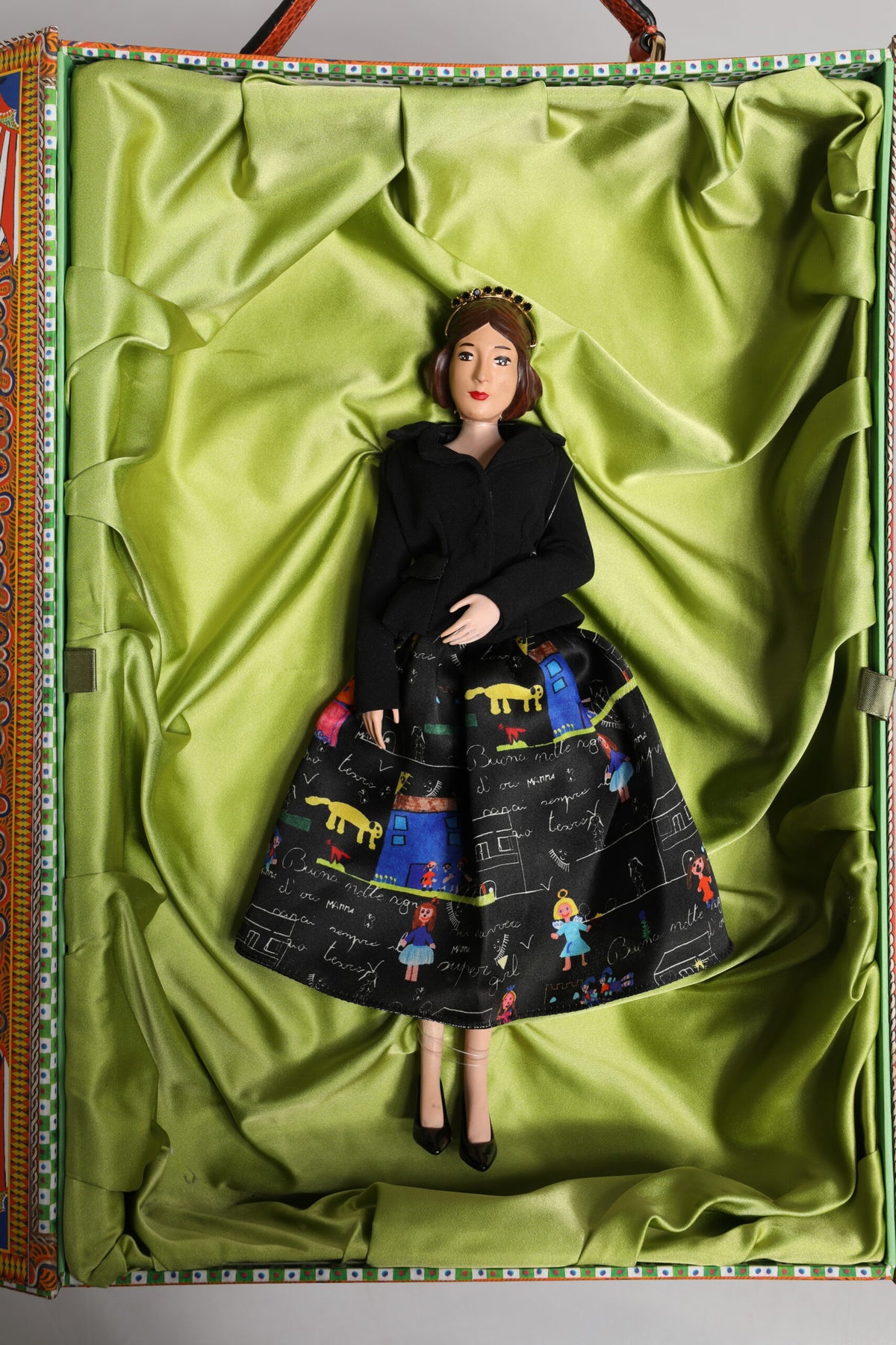 Dolce & Gabbana Black Dress Ceramic Porcelain Fashion Leather Sicily Dolls - Eljoys Fashion 