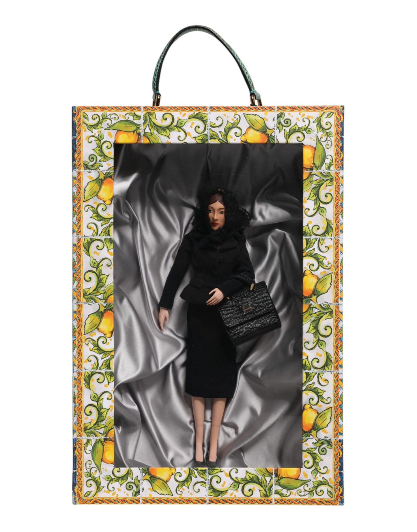 Dolce & Gabbana Black Dress Ceramic Porcelain Fashion Leather Sicily Dolls Dolce & Gabbana