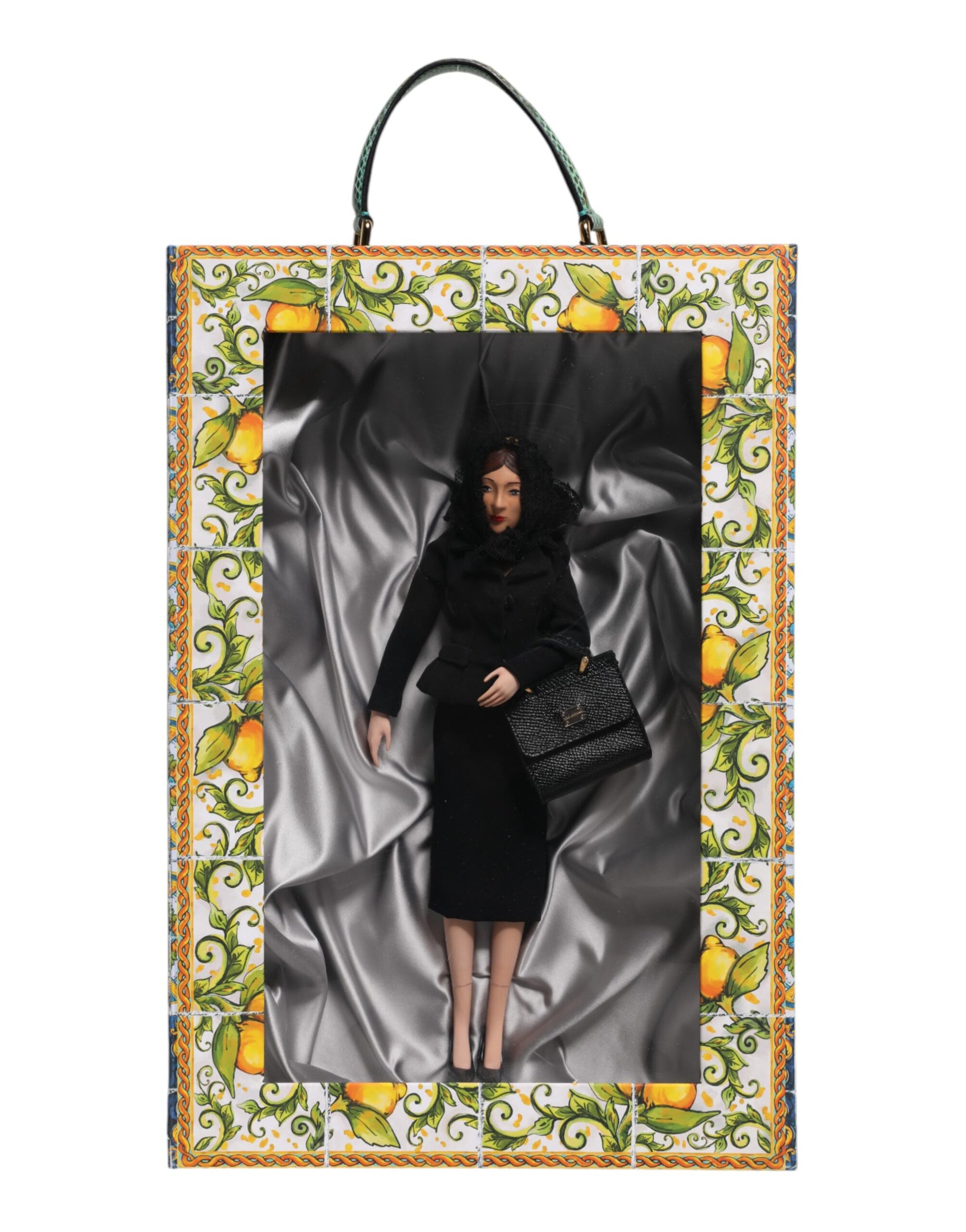 Dolce & Gabbana Black Dress Ceramic Porcelain Fashion Leather Sicily Dolls Dolce & Gabbana