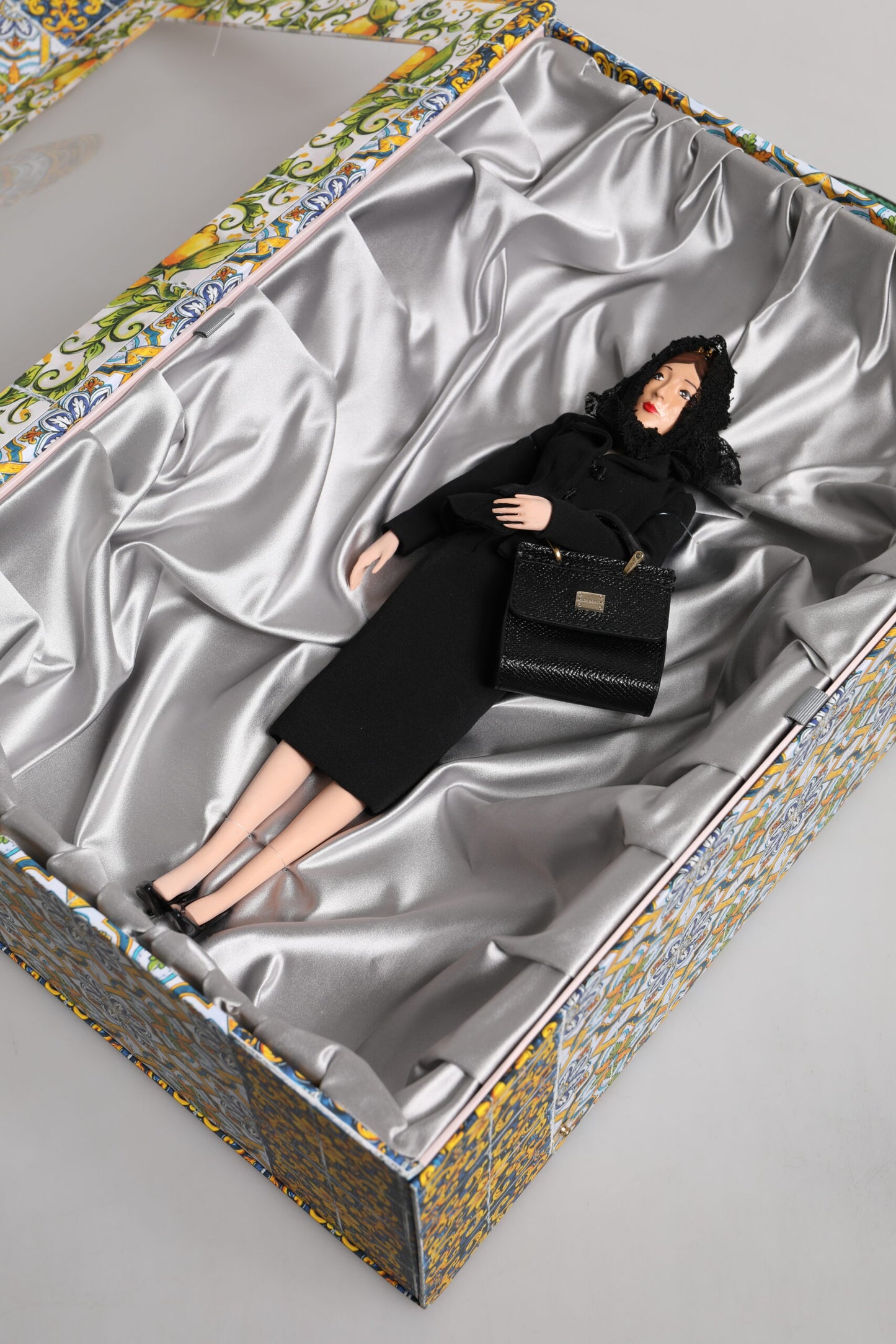 Dolce & Gabbana Black Dress Ceramic Porcelain Fashion Leather Sicily Dolls Dolce & Gabbana