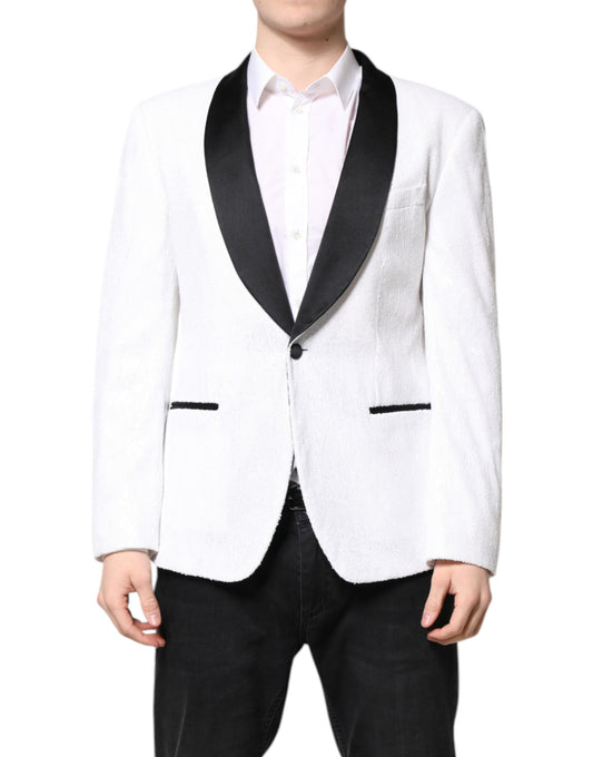 Dolce & Gabbana White Nylon Single Breasted Coat Blazer Dolce & Gabbana