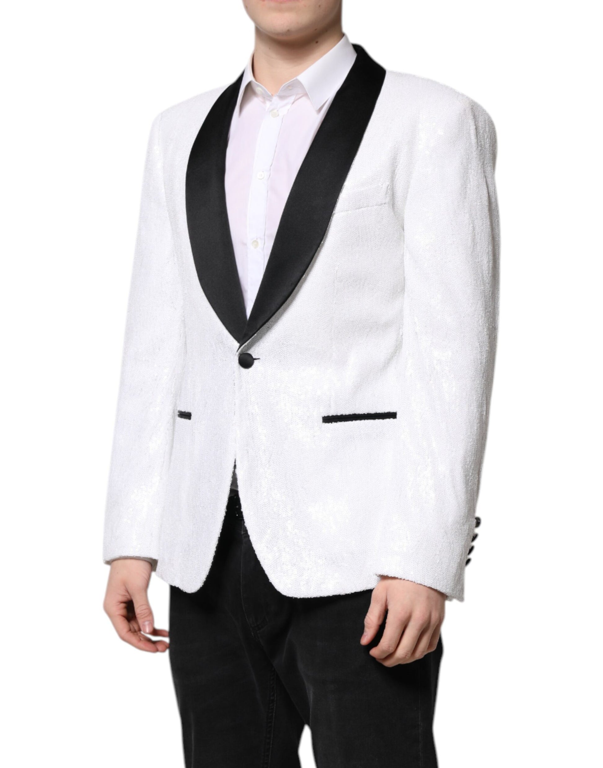 Dolce & Gabbana White Nylon Single Breasted Coat Blazer Dolce & Gabbana