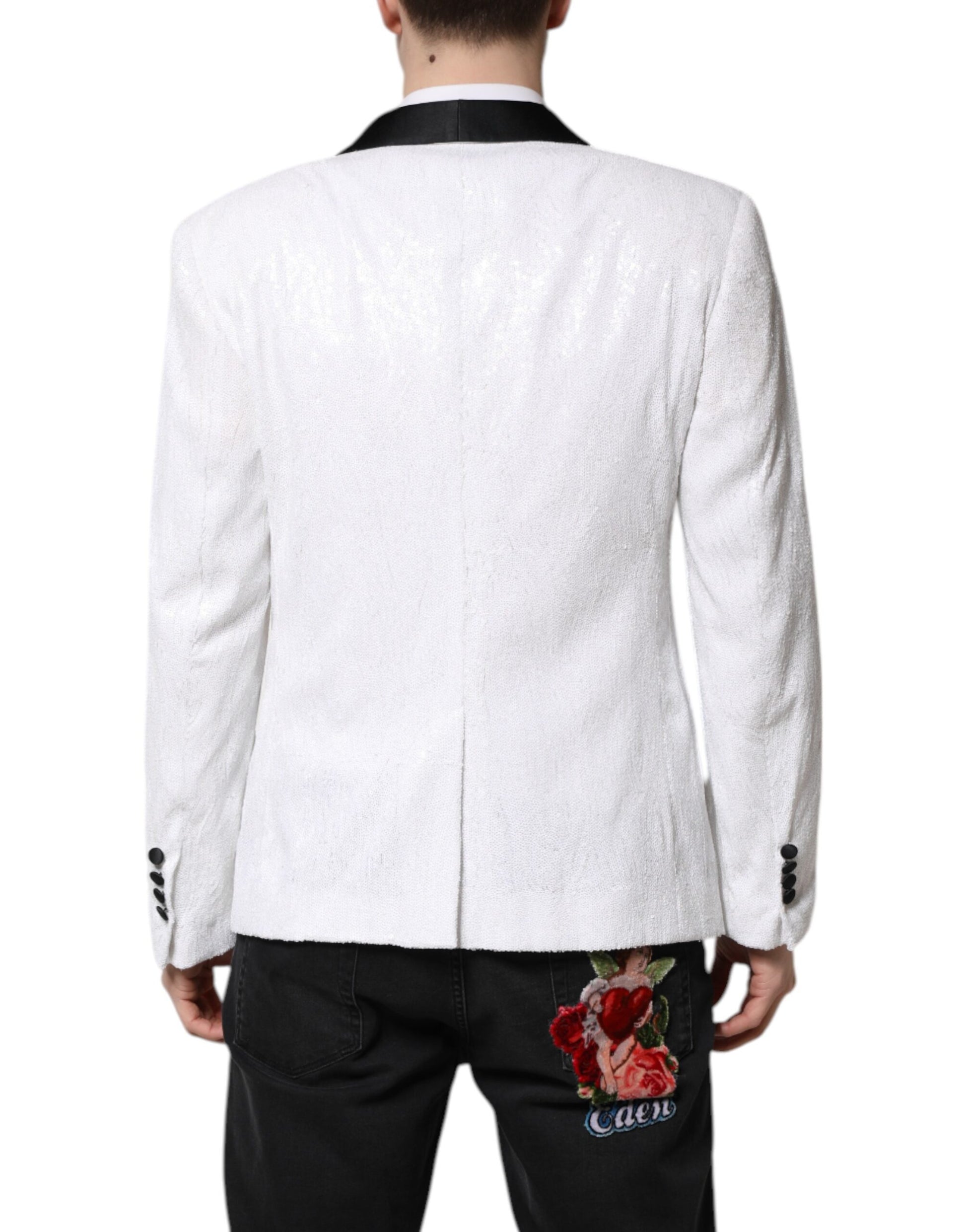 Dolce & Gabbana White Nylon Single Breasted Coat Blazer Dolce & Gabbana