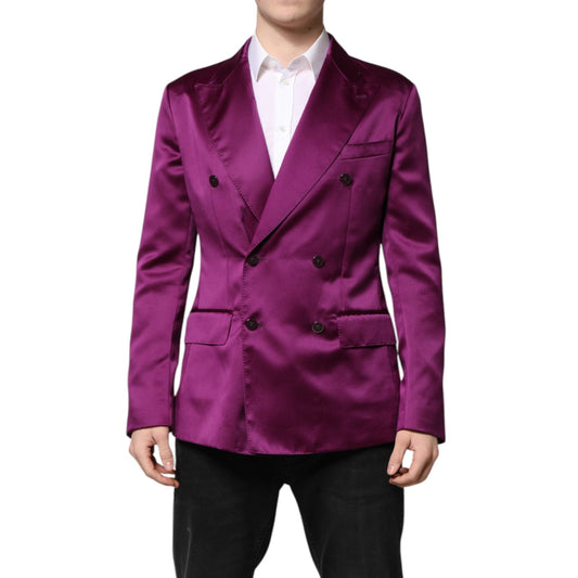 Dolce & Gabbana Purple Double Breasted Men Suit Coat Blazer Dolce & Gabbana
