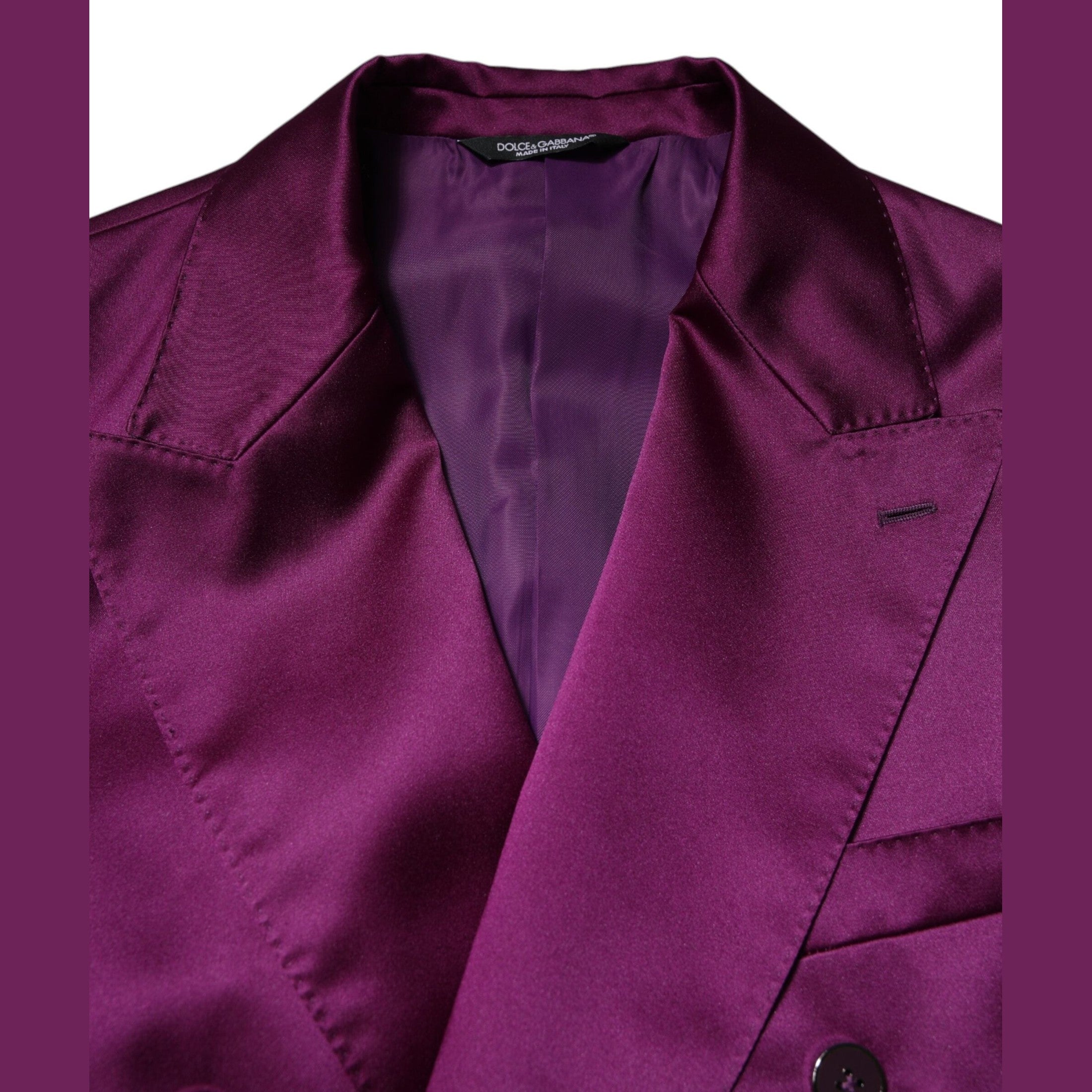 Dolce & Gabbana Purple Double Breasted Men Suit Coat Blazer