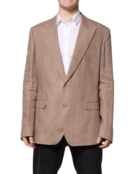 Dolce & Gabbana Beige TAORMINA Single Breasted Coat Blazer Dolce & Gabbana