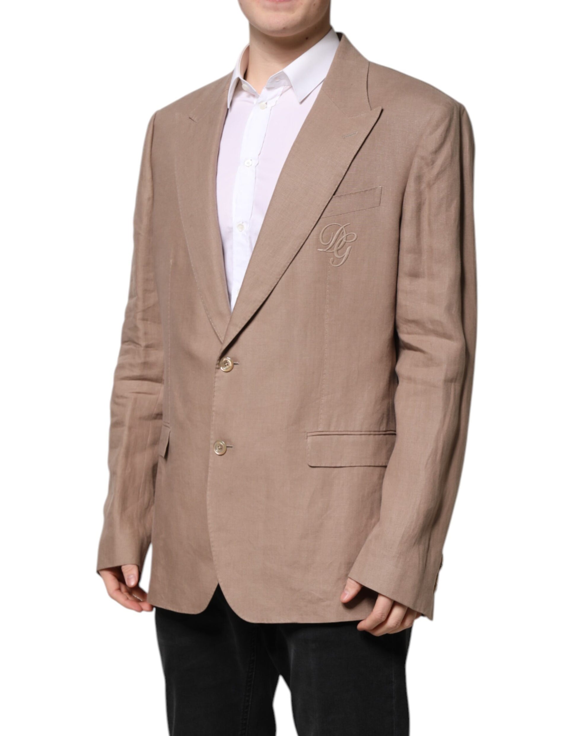 Dolce & Gabbana Beige TAORMINA Single Breasted Coat Blazer Dolce & Gabbana