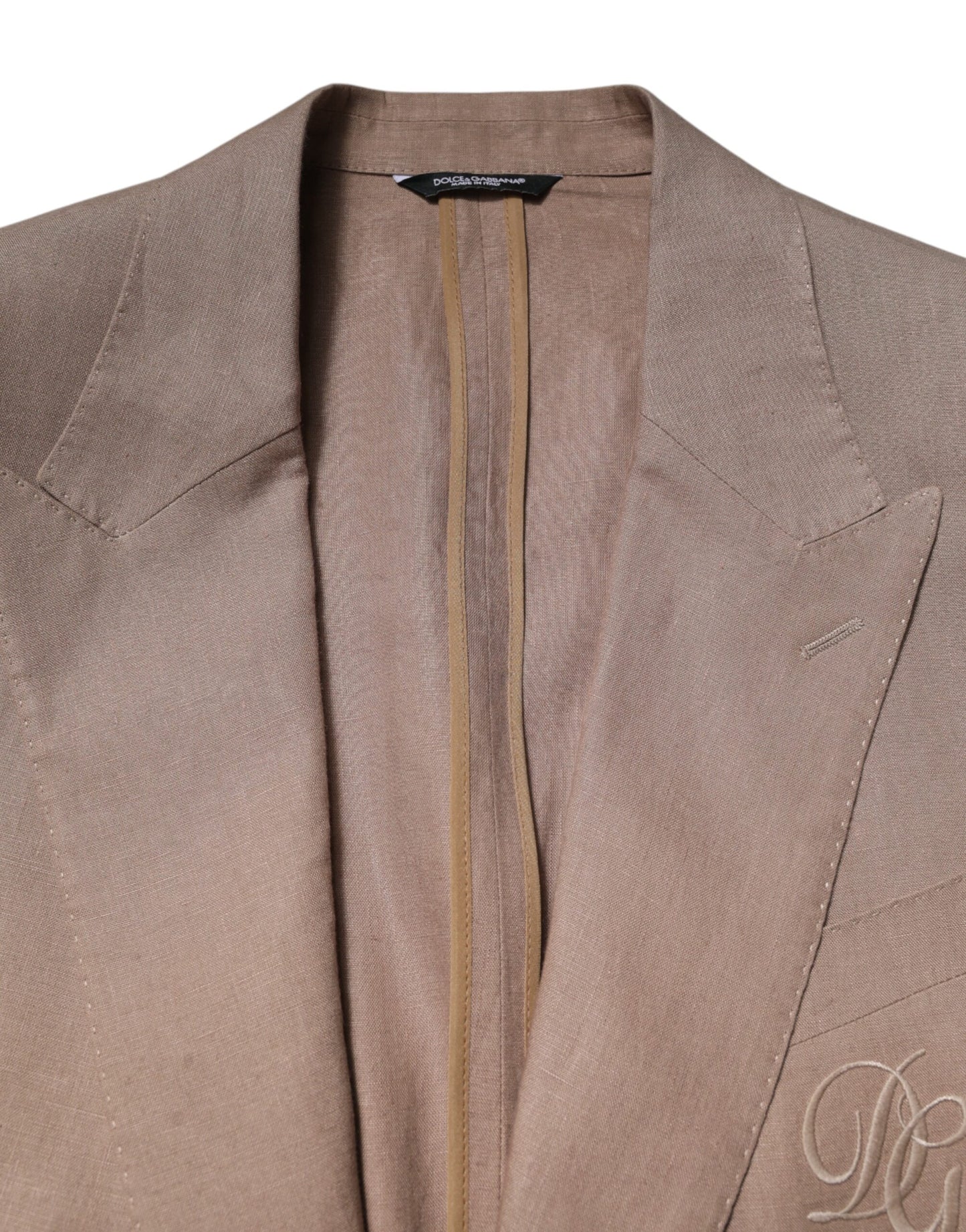 Dolce & Gabbana Beige TAORMINA Single Breasted Coat Blazer Dolce & Gabbana