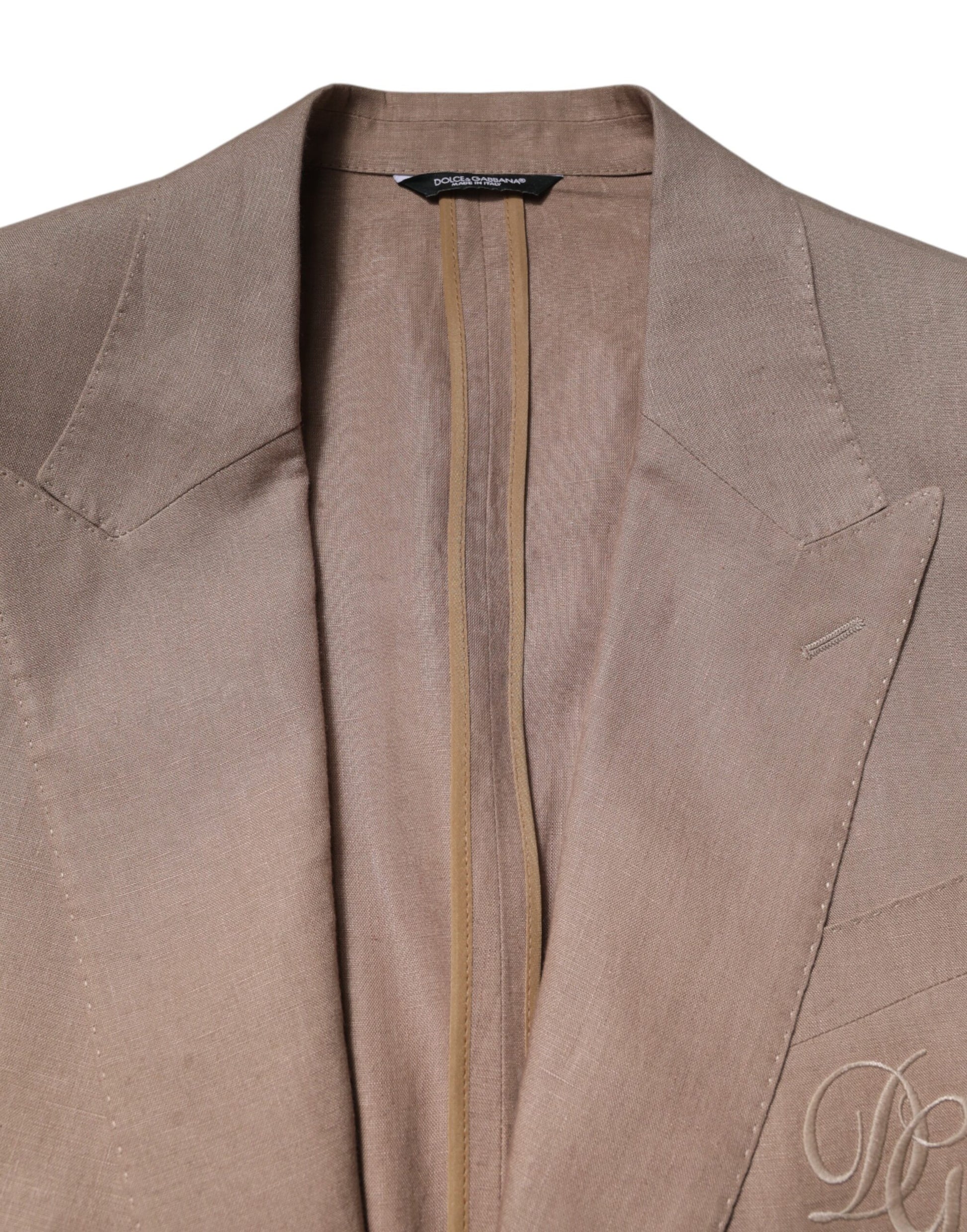 Dolce & Gabbana Beige TAORMINA Single Breasted Coat Blazer Dolce & Gabbana