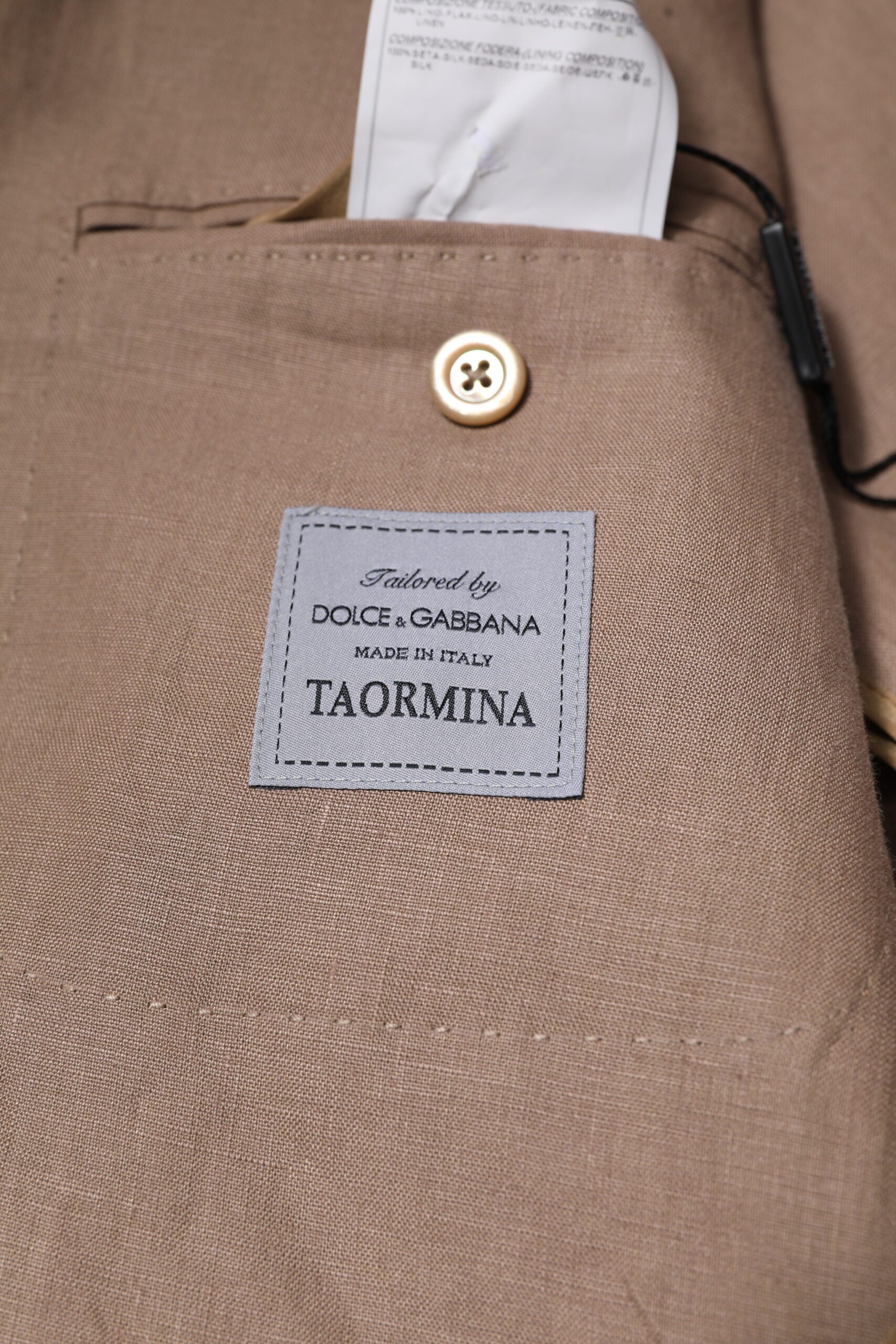 Dolce & Gabbana Beige TAORMINA Single Breasted Coat Blazer Dolce & Gabbana