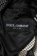 Dark gray and white patterned Dolce & Gabbana men's suit blazer with tailored fit and classic lapel.