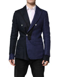 Dolce & Gabbana Navy Blue Double Breasted Suit Coat Blazer - Eljoys Fashion 