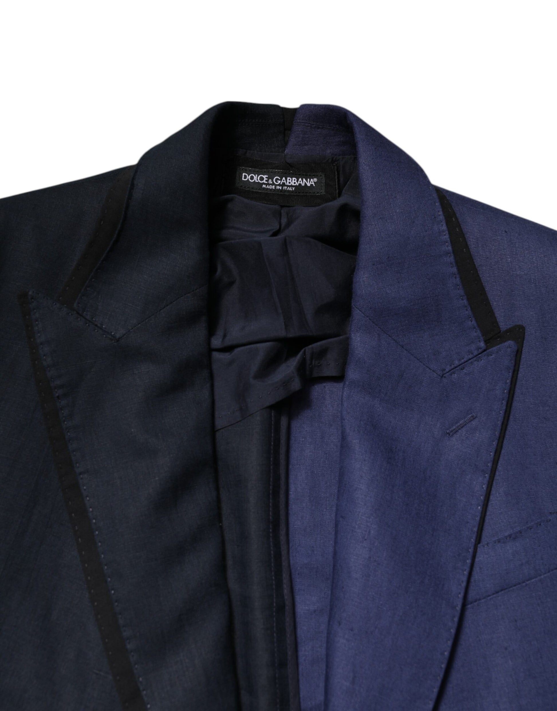 Dolce & Gabbana Navy Blue Double Breasted Suit Coat Blazer Dolce & Gabbana