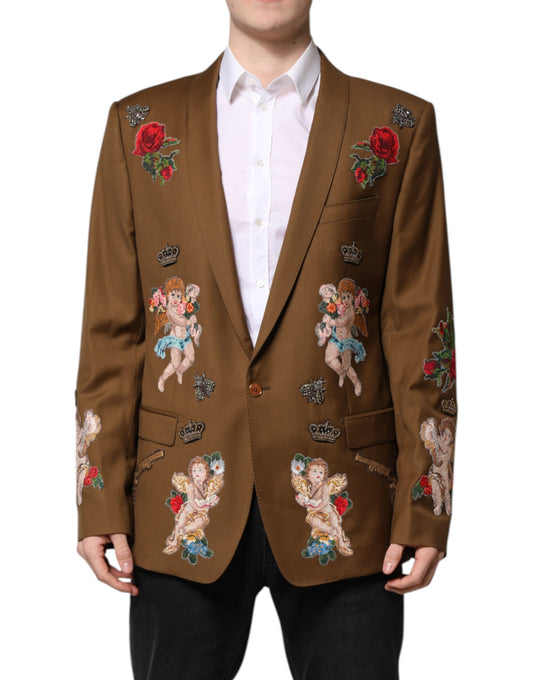 Dolce & Gabbana Brown MARTINI Single Breasted Coat Blazer Dolce & Gabbana