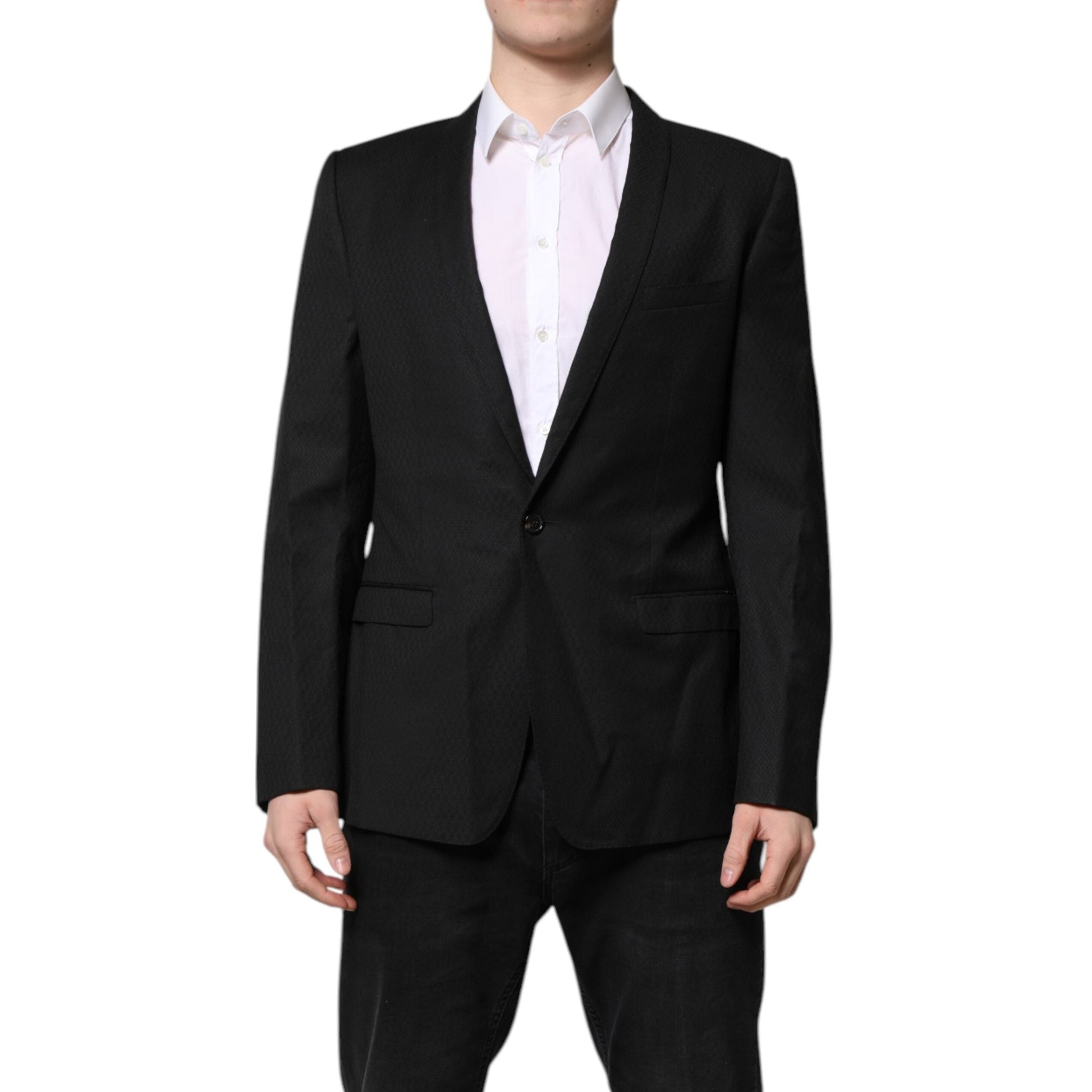 Dolce & Gabbana Black GOLD Single Breasted Suit Coat Blazer Dolce & Gabbana