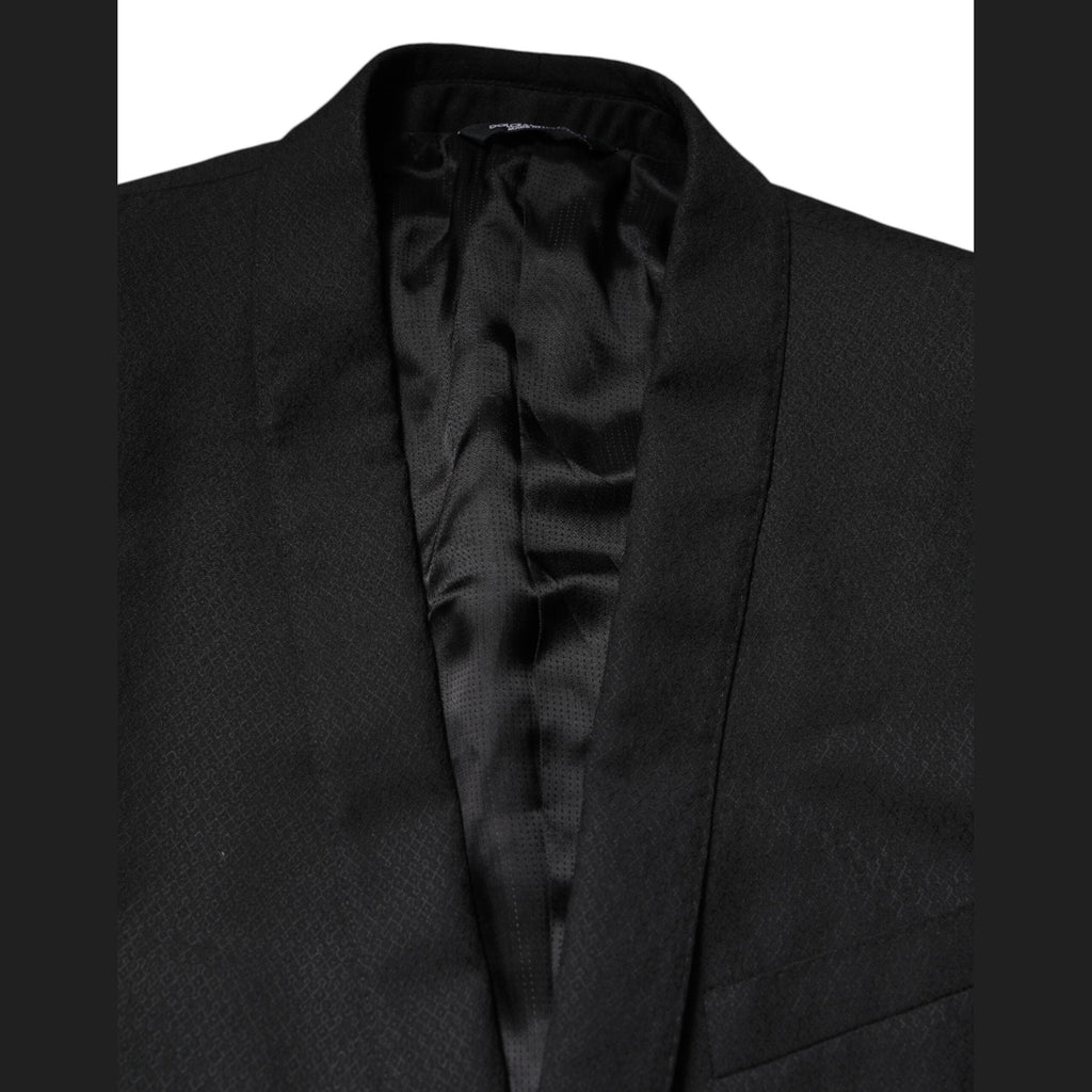 Dolce & Gabbana Black GOLD Single Breasted Suit Coat Blazer