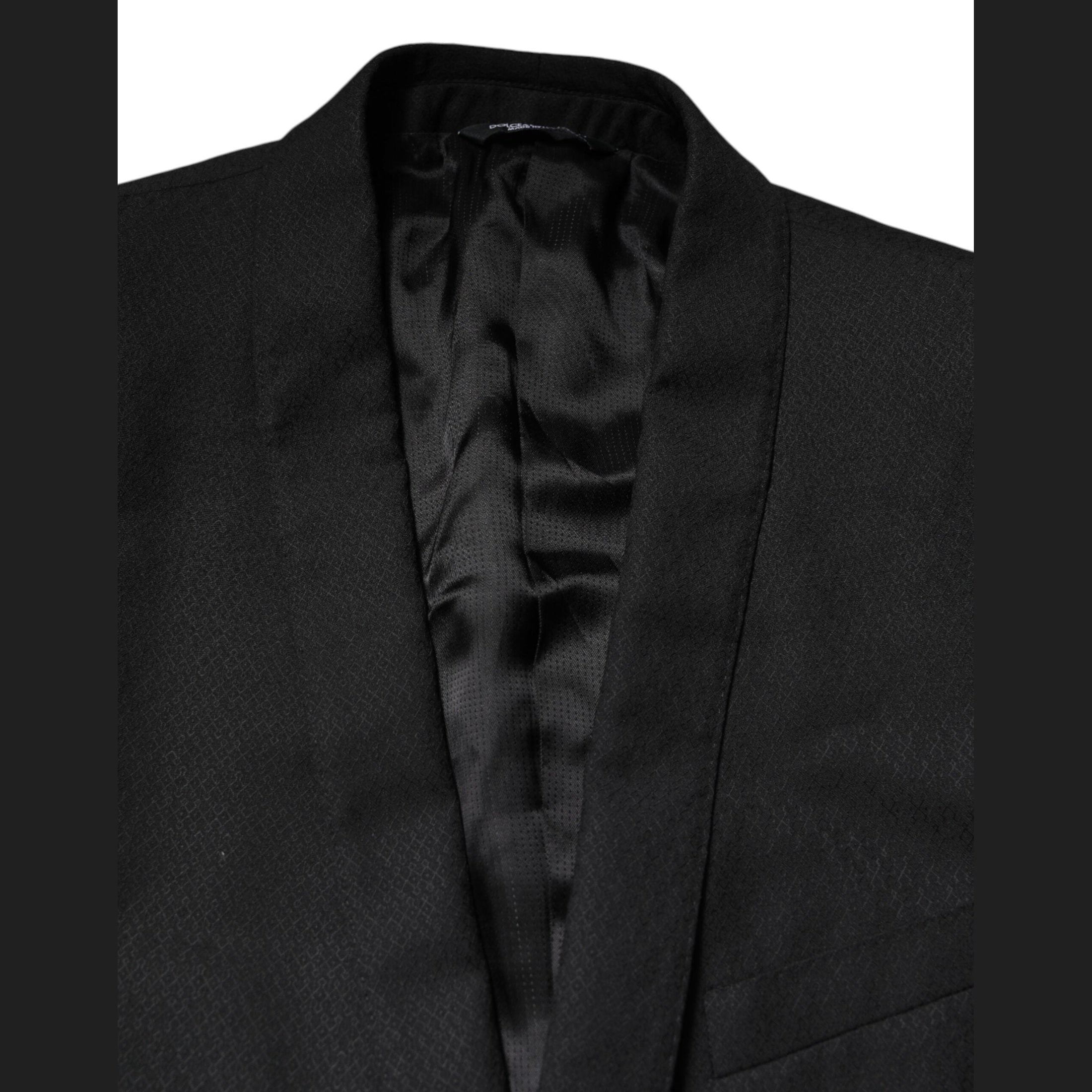 Dolce & Gabbana Black GOLD Single Breasted Suit Coat Blazer