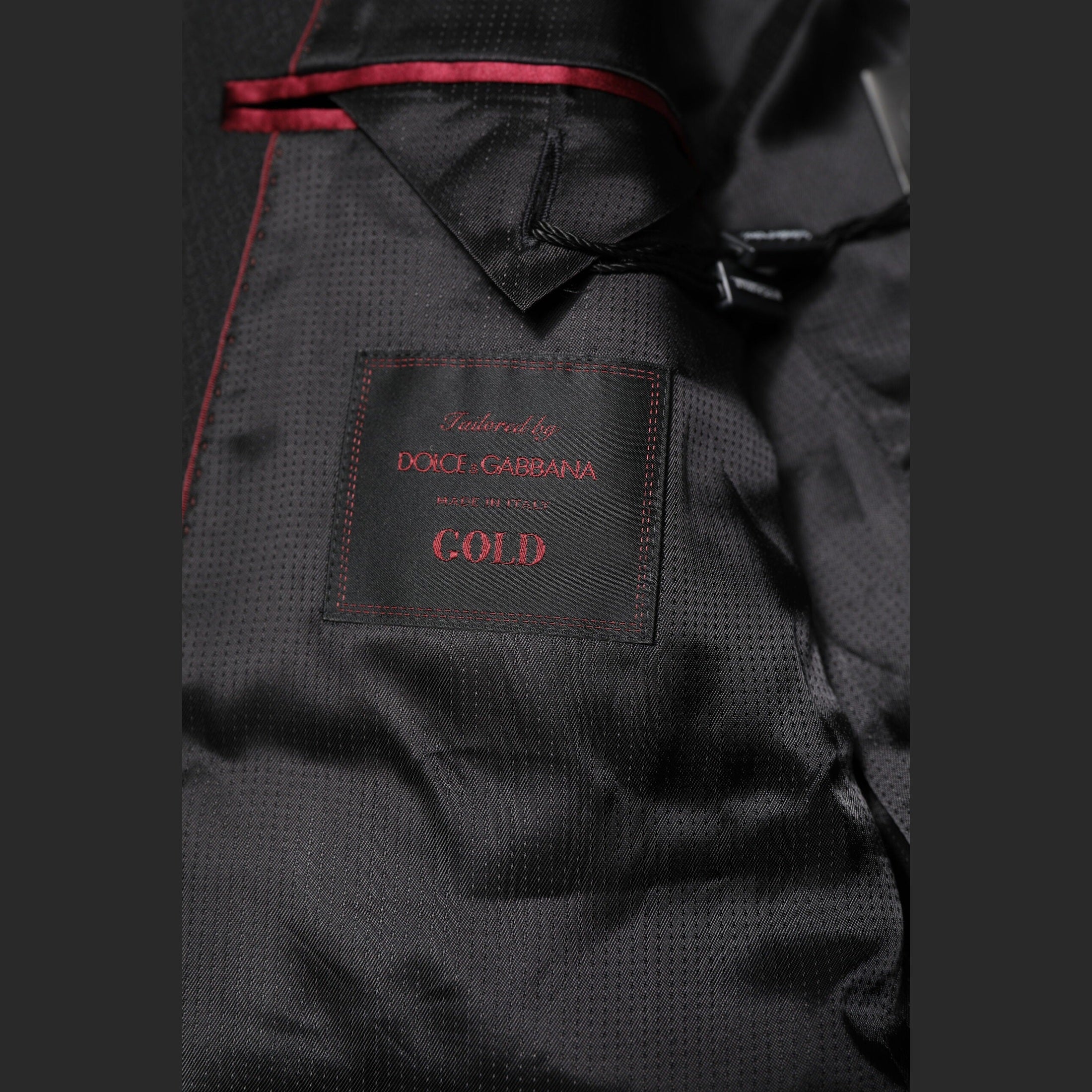 Dolce & Gabbana Black GOLD Single Breasted Suit Coat Blazer