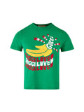 Green cotton Gucci logo T-shirt with short sleeves and classic crew neck, featuring the iconic Gucci logo on the front.