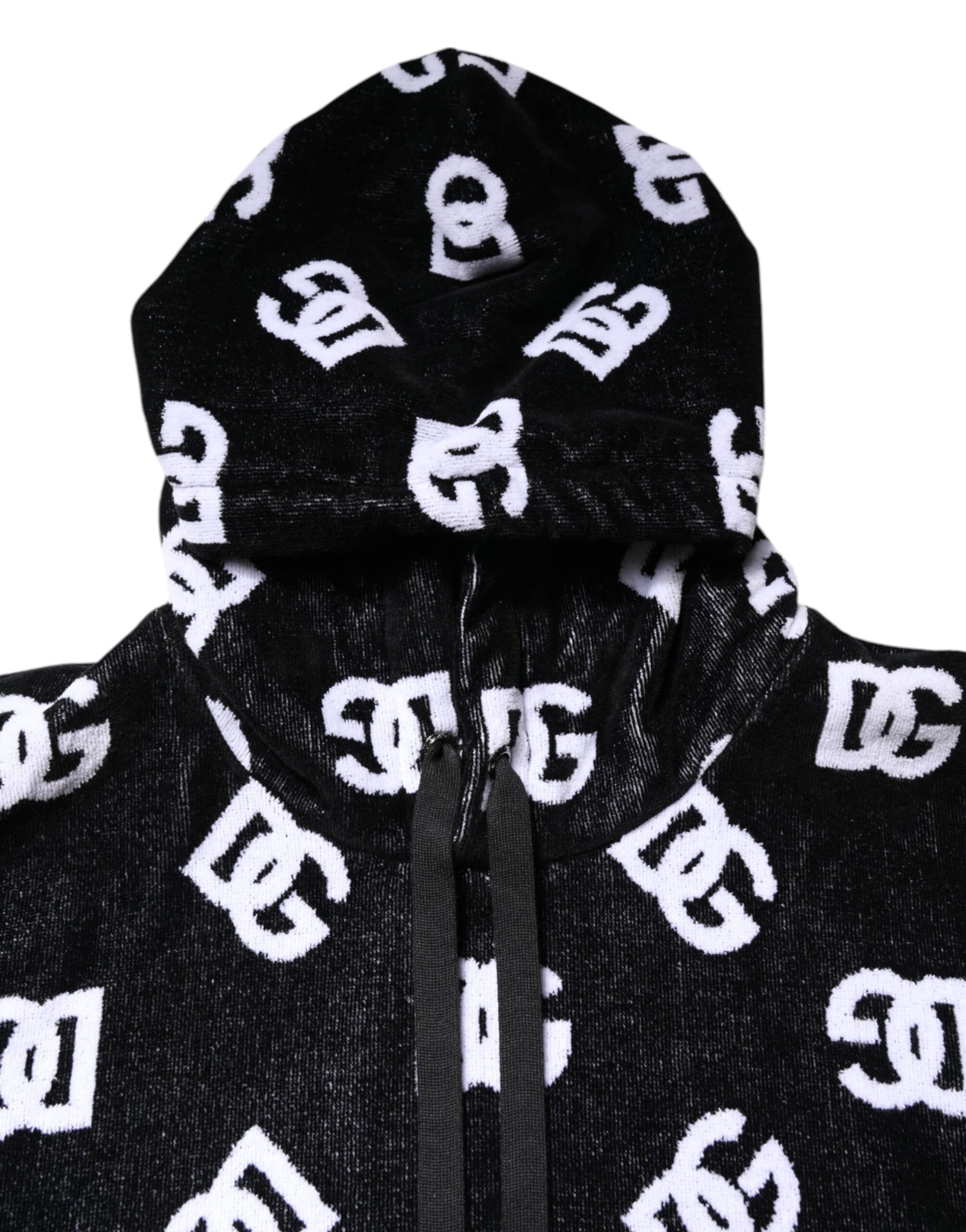 Dolce & Gabbana Black DG Cotton Hooded Sleeveless Sweater Dolce & Gabbana