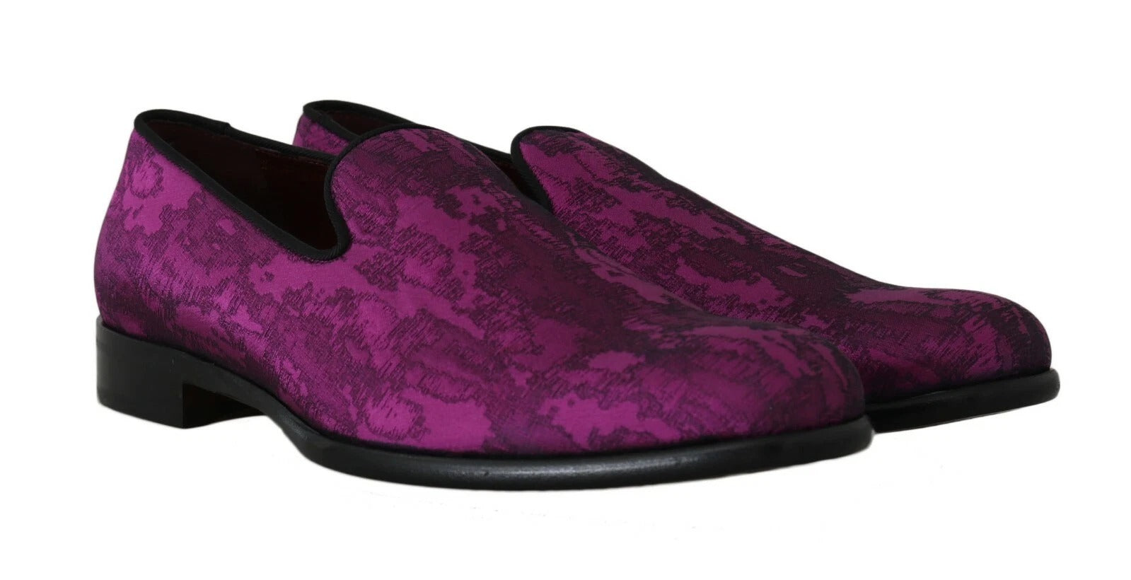 Dolce & Gabbana Purple Jacquard Loafers Dress Formal Shoes Dolce & Gabbana