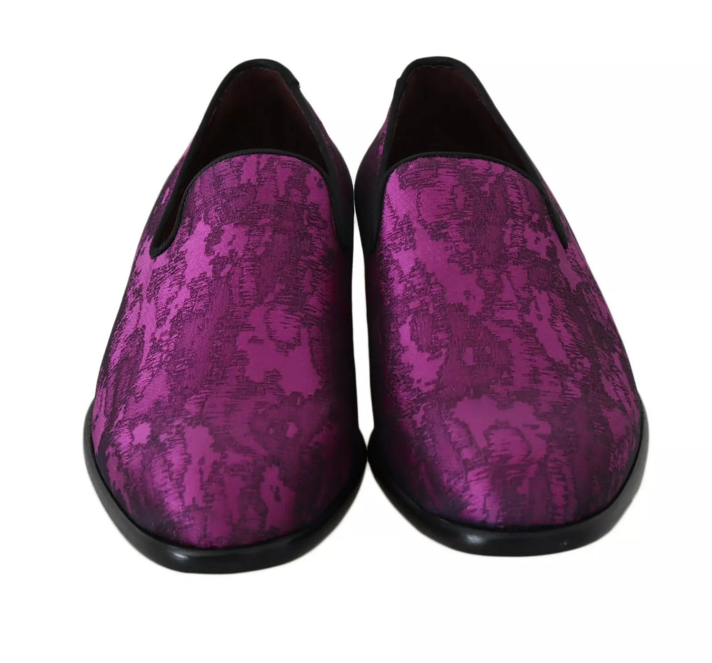 Dolce & Gabbana Purple Jacquard Loafers Dress Formal Shoes Dolce & Gabbana