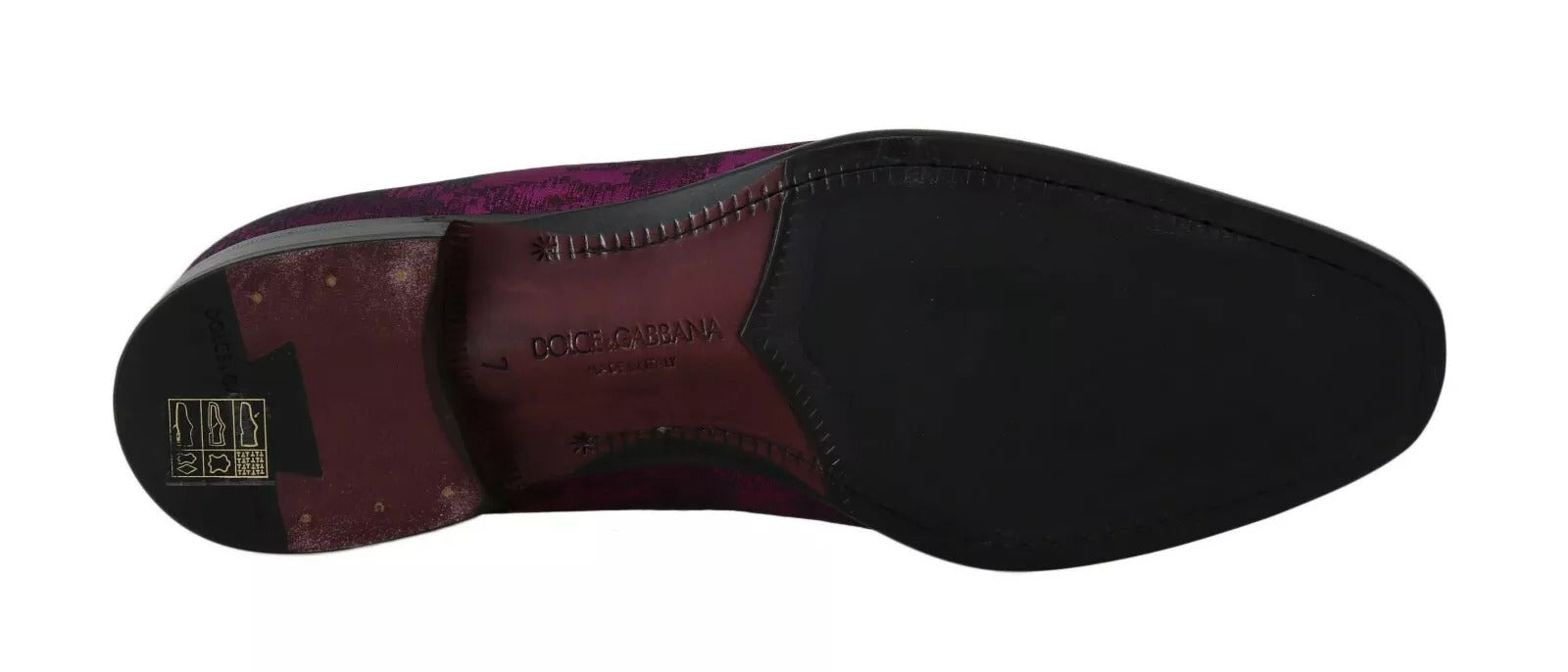 Dolce & Gabbana Purple Jacquard Loafers Dress Formal Shoes Dolce & Gabbana