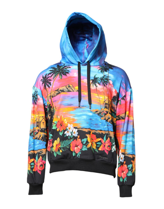 Dolce & Gabbana Multicolor Print Hooded Sweatshirt Sweater Dolce & Gabbana