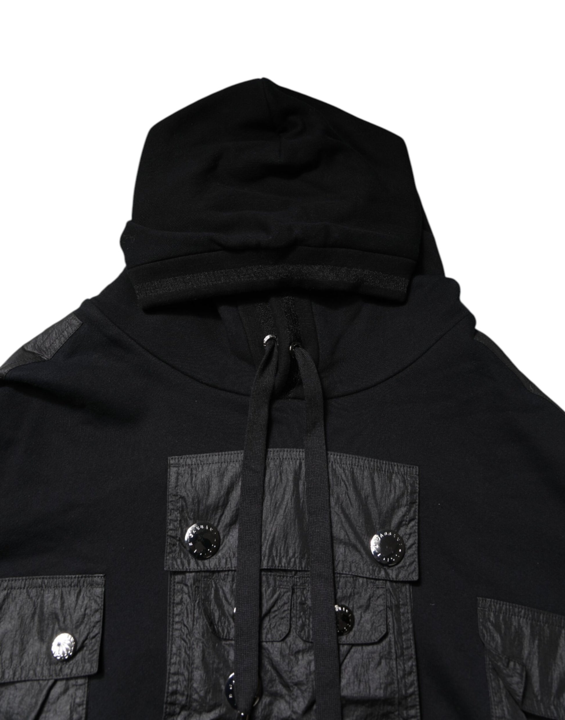 Dolce & Gabbana Black Cotton Hooded Sweatshirt Sweater Dolce & Gabbana