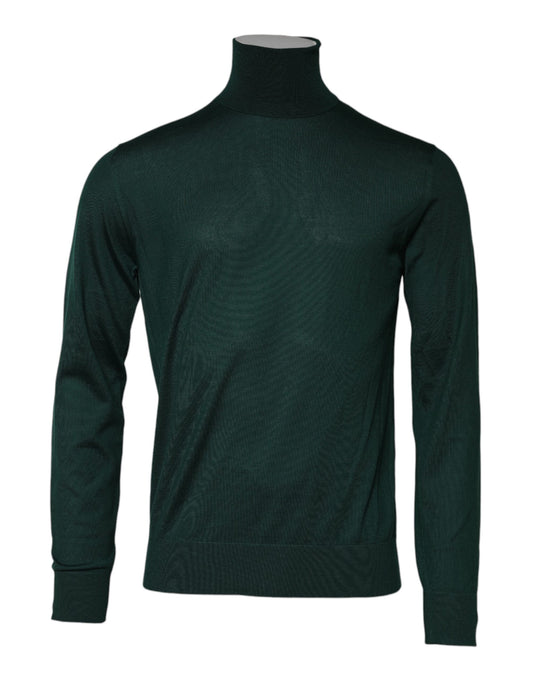 Dolce & Gabbana Green Cashmere Knitted Men Pullover Sweater Dolce & Gabbana