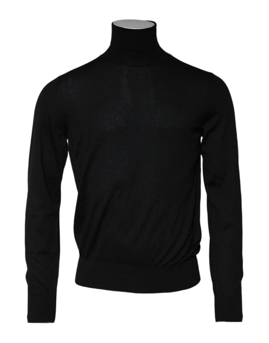 Dolce & Gabbana Black Cashmere Knitted Men Pullover Sweater Dolce & Gabbana