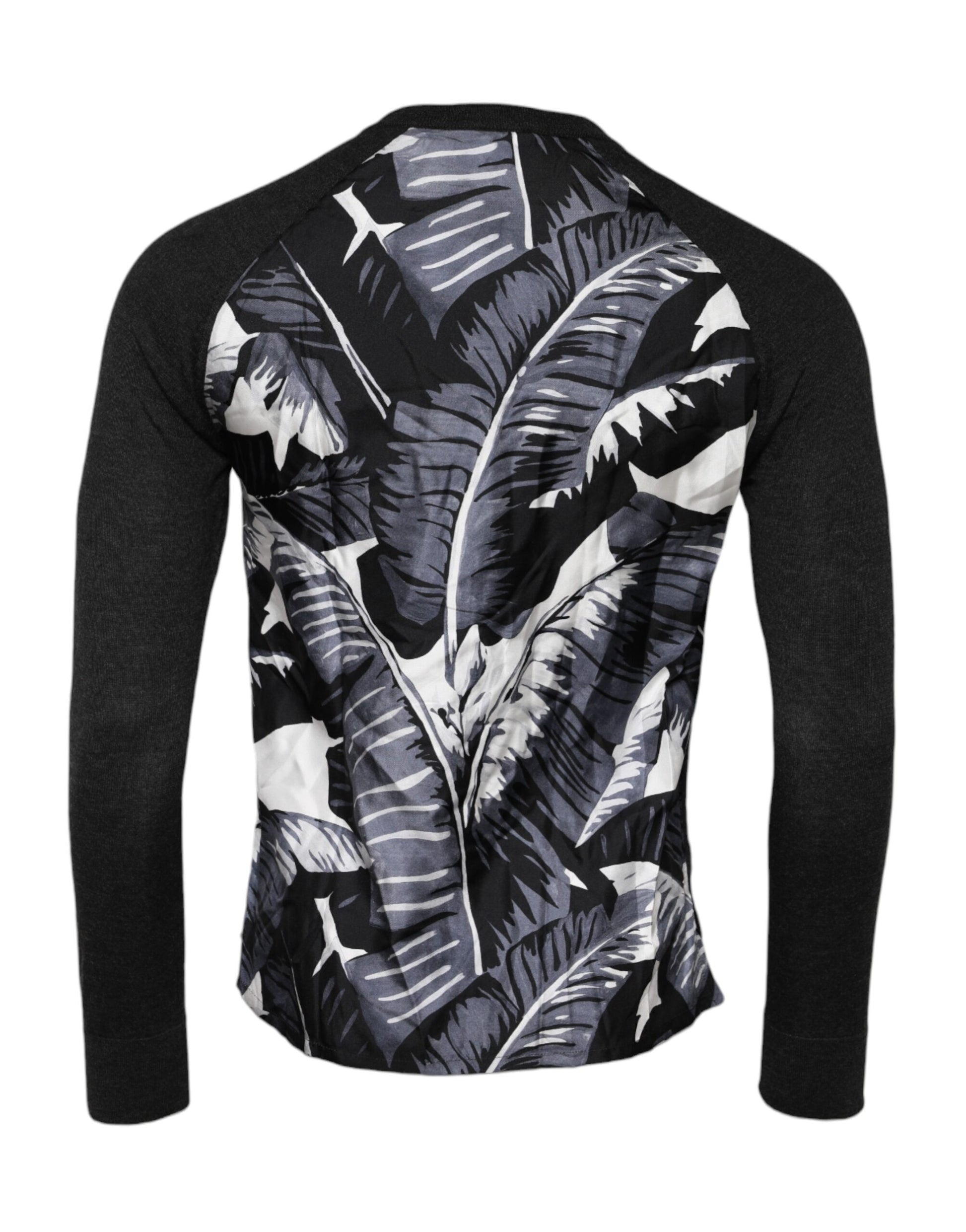 Dolce & Gabbana Black Printed Knitted Men Pullover Sweater Dolce & Gabbana