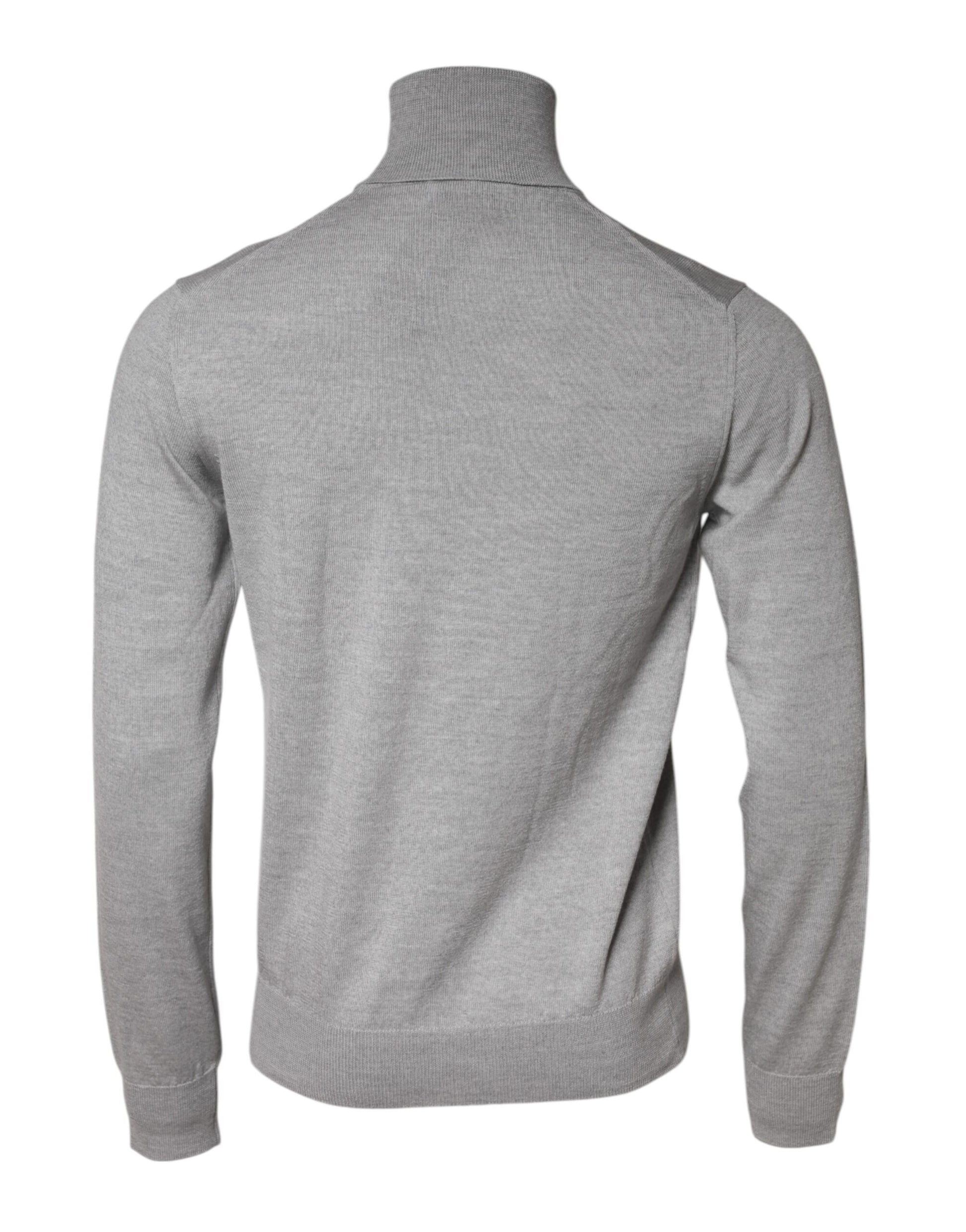 Dolce & Gabbana Gray Wool Knitted Men Pullover Sweater Dolce & Gabbana