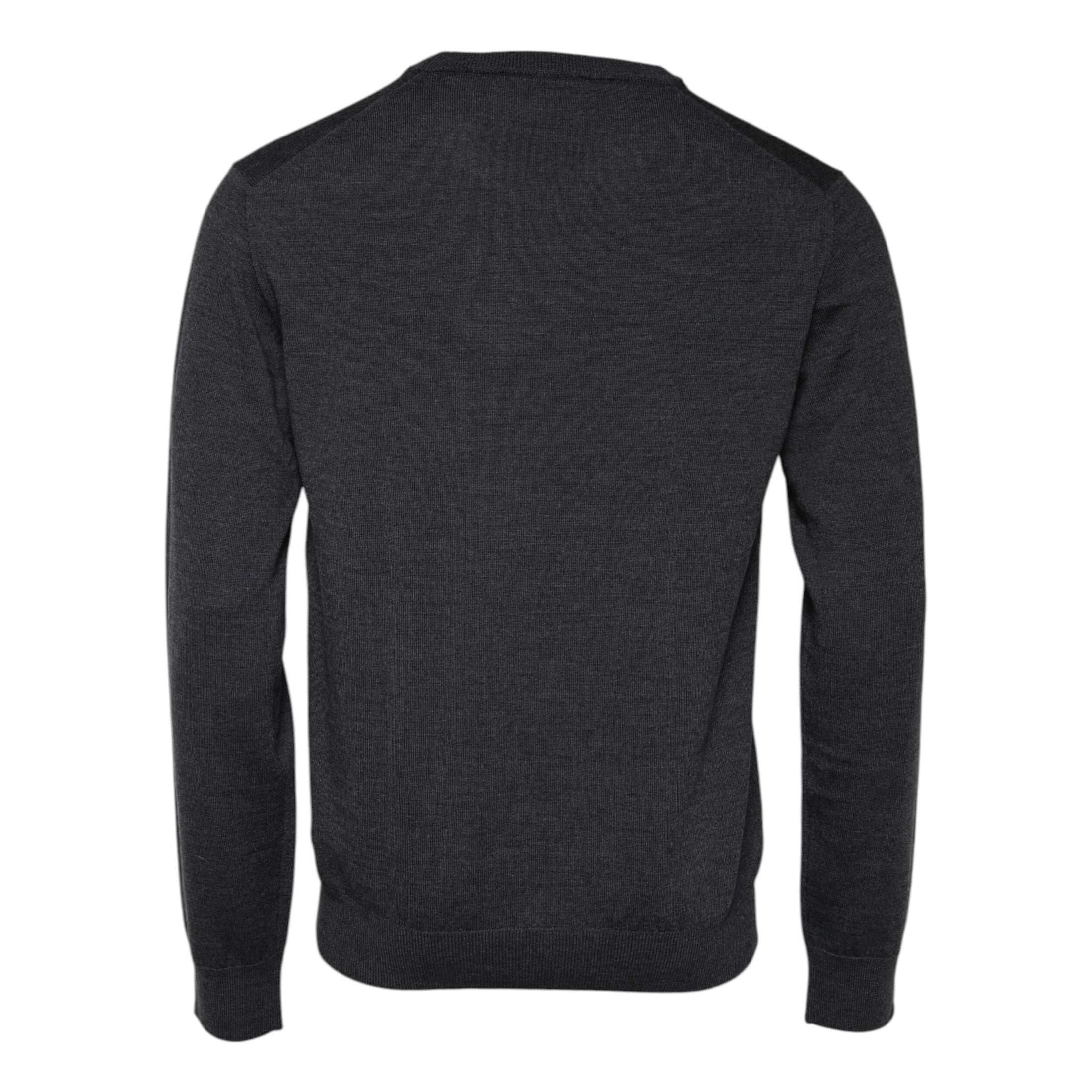 Dolce & Gabbana Gray Wool Logo Knitted Men Pullover Sweater