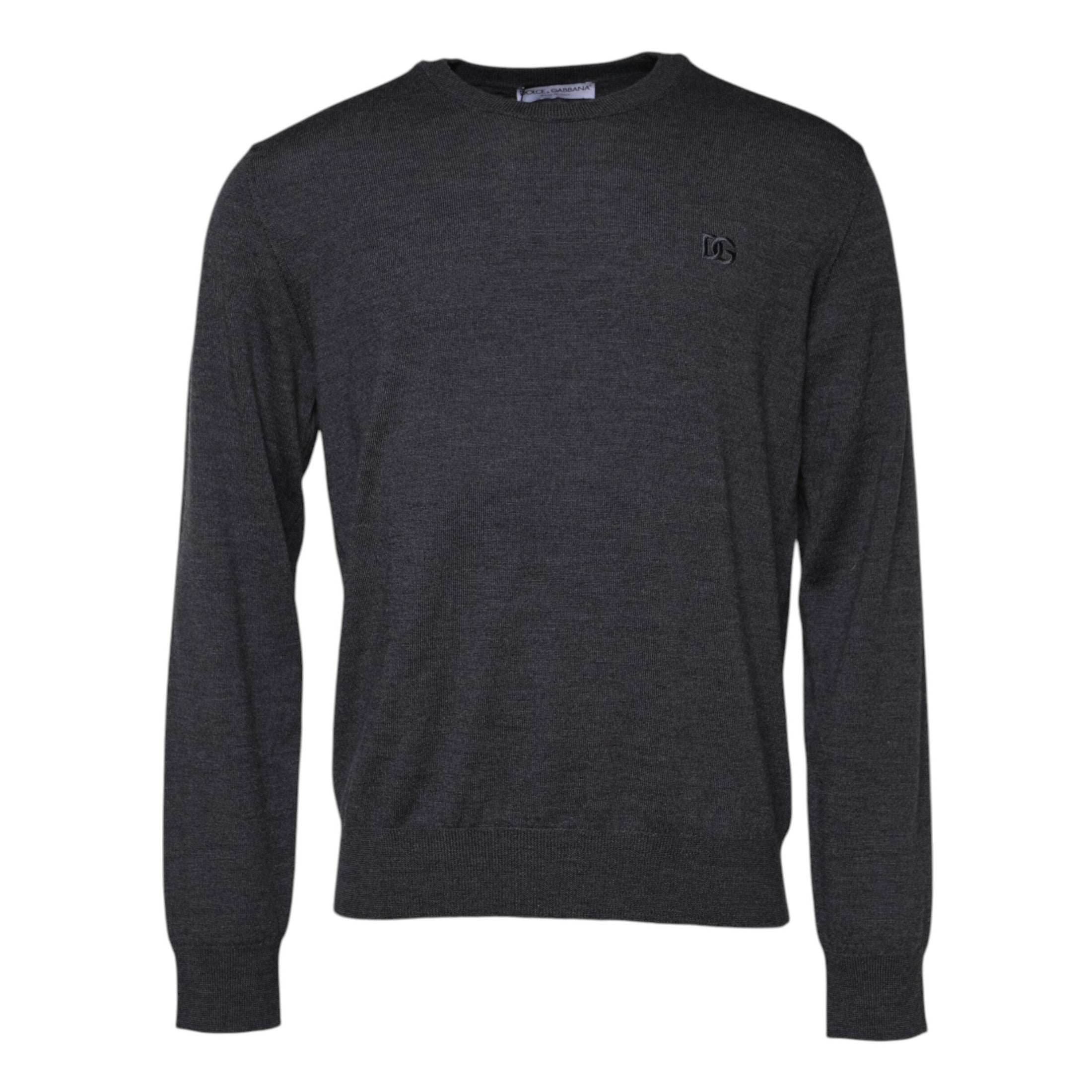 Dolce & Gabbana Gray Wool Logo Knitted Men Pullover Sweater
