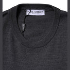 Dolce & Gabbana Gray Wool Logo Knitted Men Pullover Sweater
