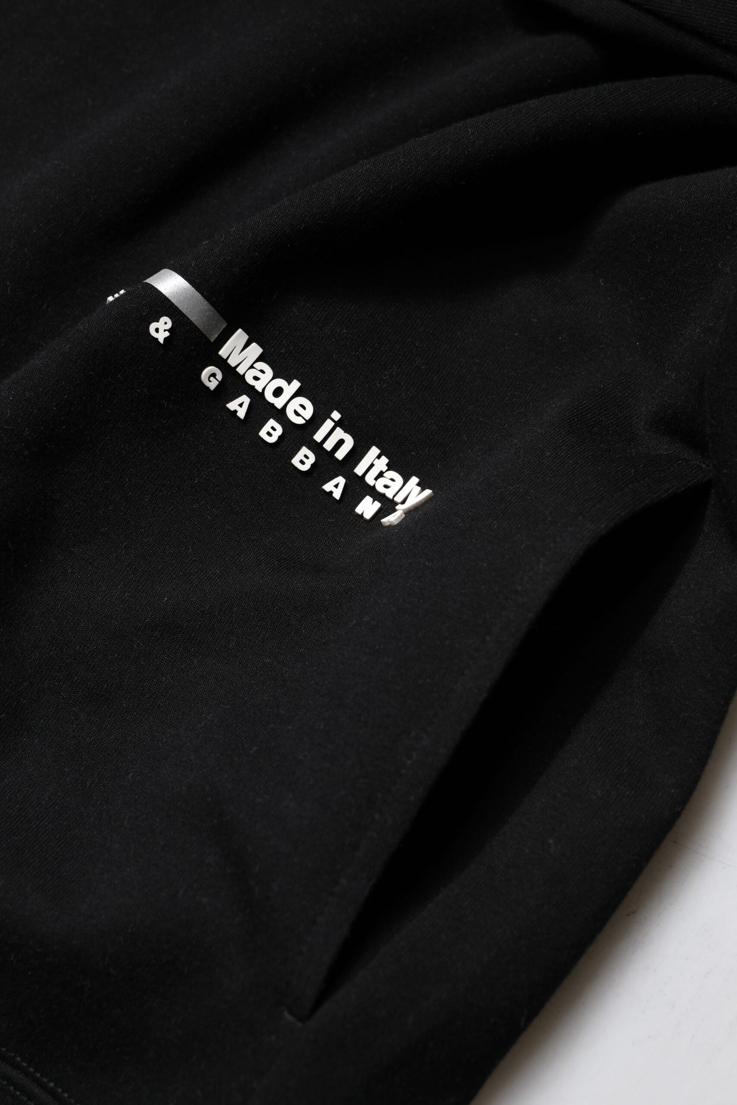Dolce & Gabbana Black Cotton Logo Knitted Pullover Sweater Dolce & Gabbana