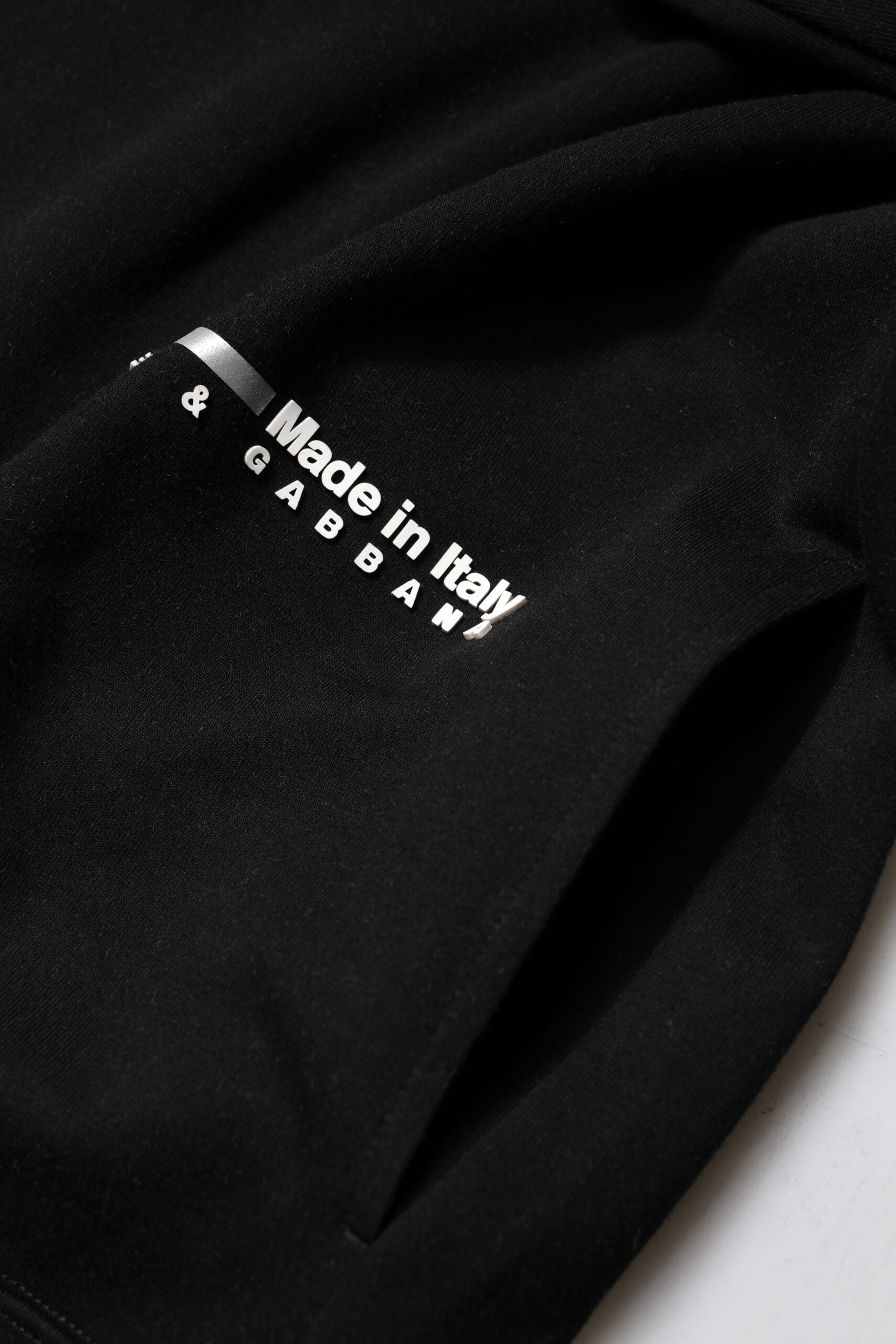 Dolce & Gabbana Black Cotton Logo Knitted Pullover Sweater Dolce & Gabbana