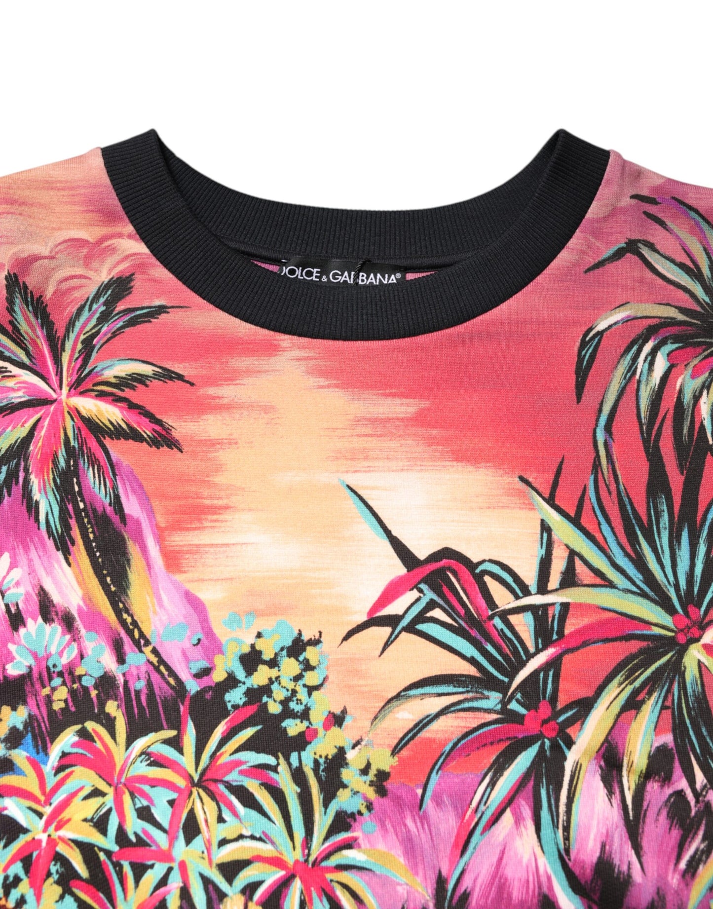 Dolce & Gabbana Multicolor Print Crew Neck Pullover Sweater Dolce & Gabbana
