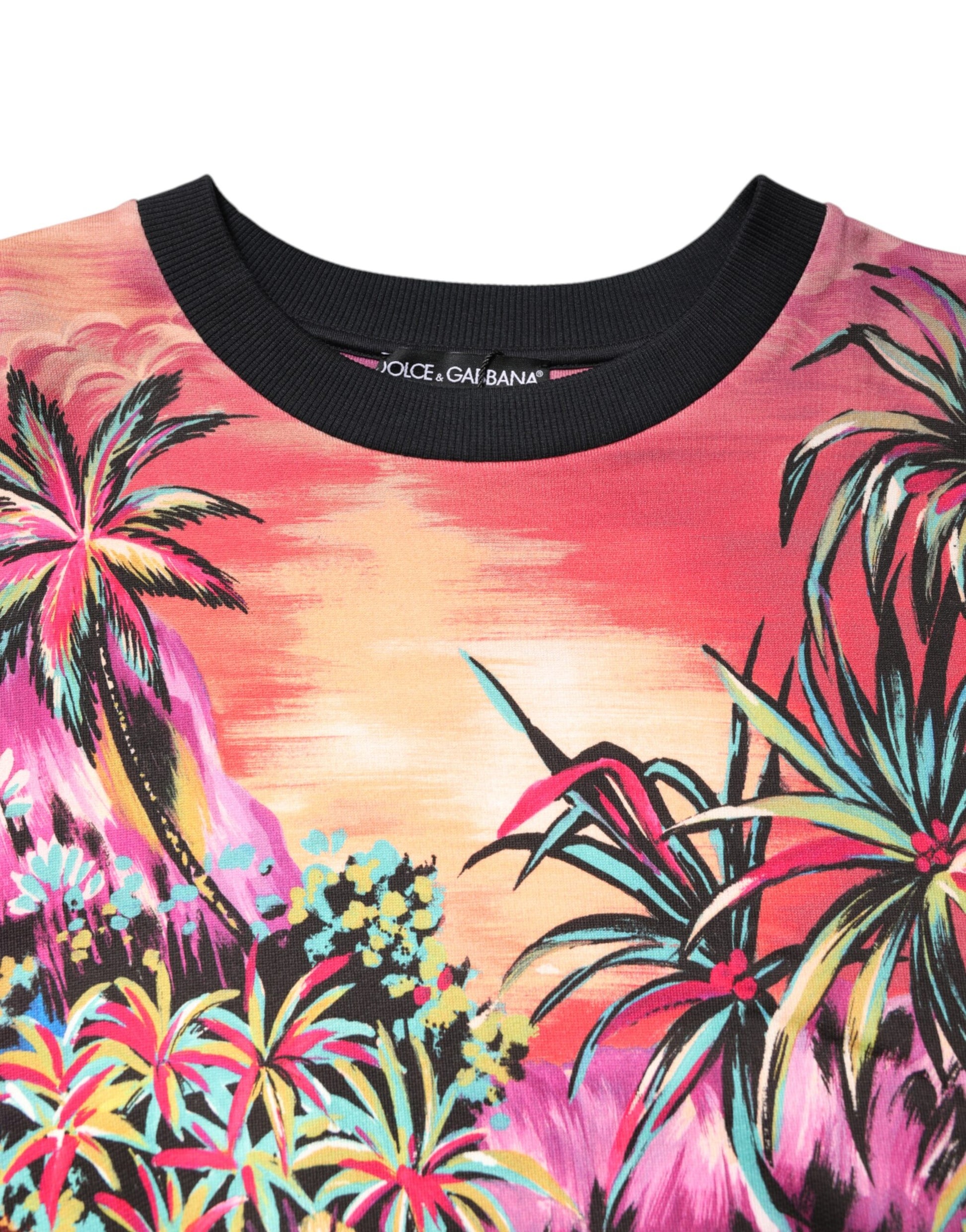 Dolce & Gabbana Multicolor Print Crew Neck Pullover Sweater Dolce & Gabbana