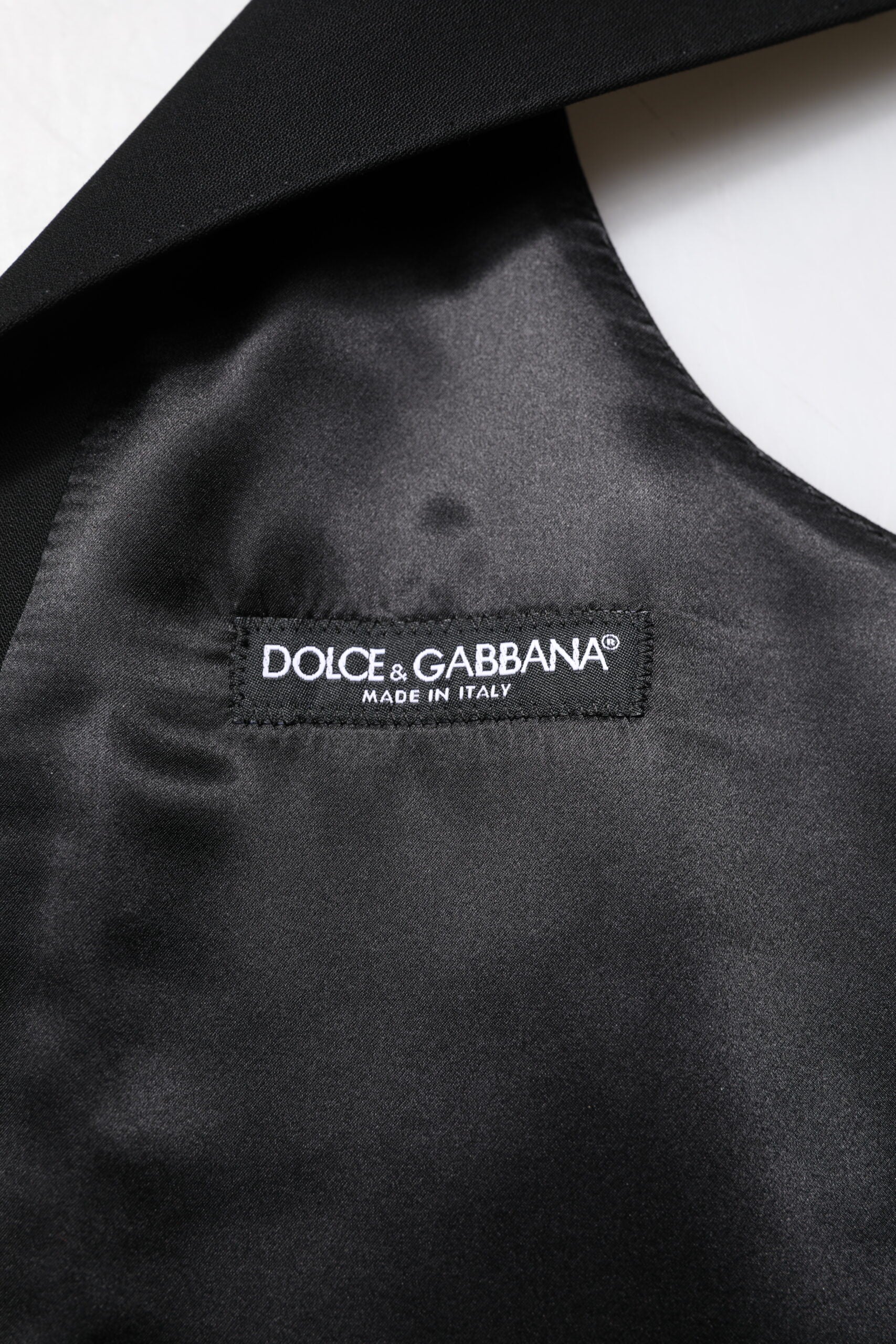 Dolce & Gabbana Black Wool Waistcoat Dress Formal Vest Dolce & Gabbana