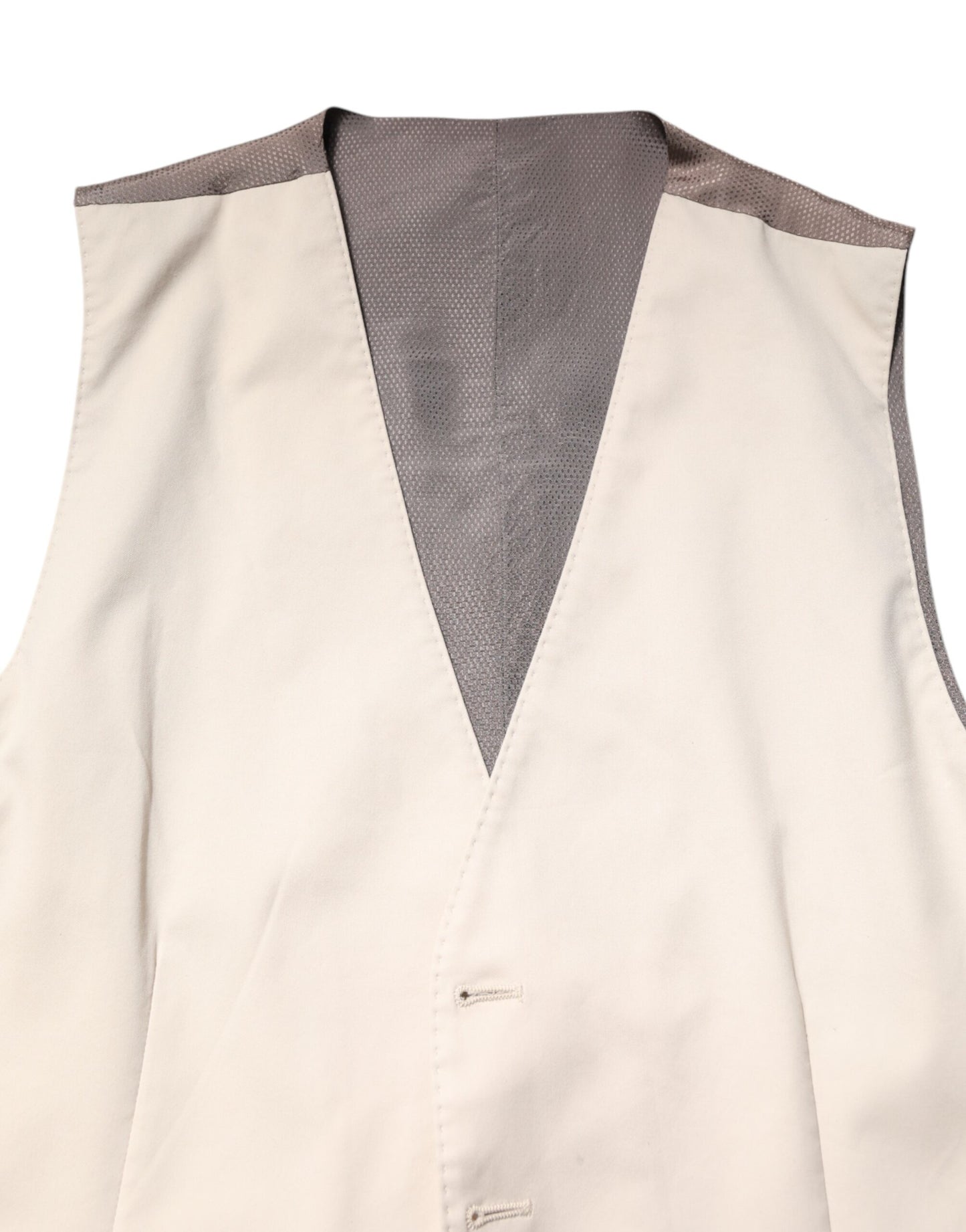 Dolce & Gabbana Beige Gray Dress Men Formal Waistcoat Vest Dolce & Gabbana