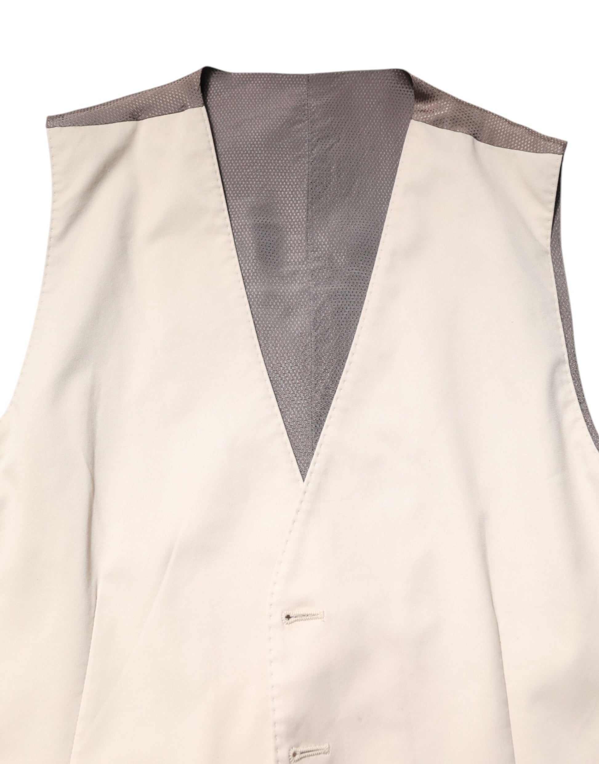 Dolce & Gabbana Beige Gray Dress Men Formal Waistcoat Vest Dolce & Gabbana