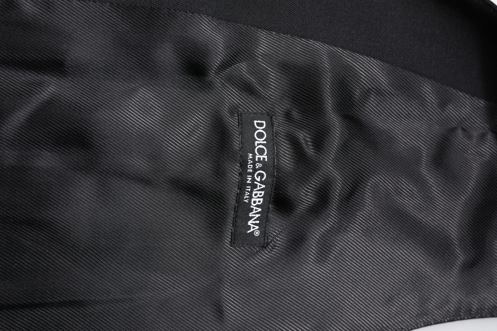 Dolce & Gabbana Black Wool Waistcoat Dress Formal Vest Dolce & Gabbana