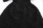 Dolce & Gabbana black floral lace long bodycon maxi dress with fitted silhouette and elegant design.