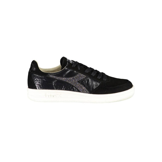 Diadora Black Leather Women Sneaker Diadora