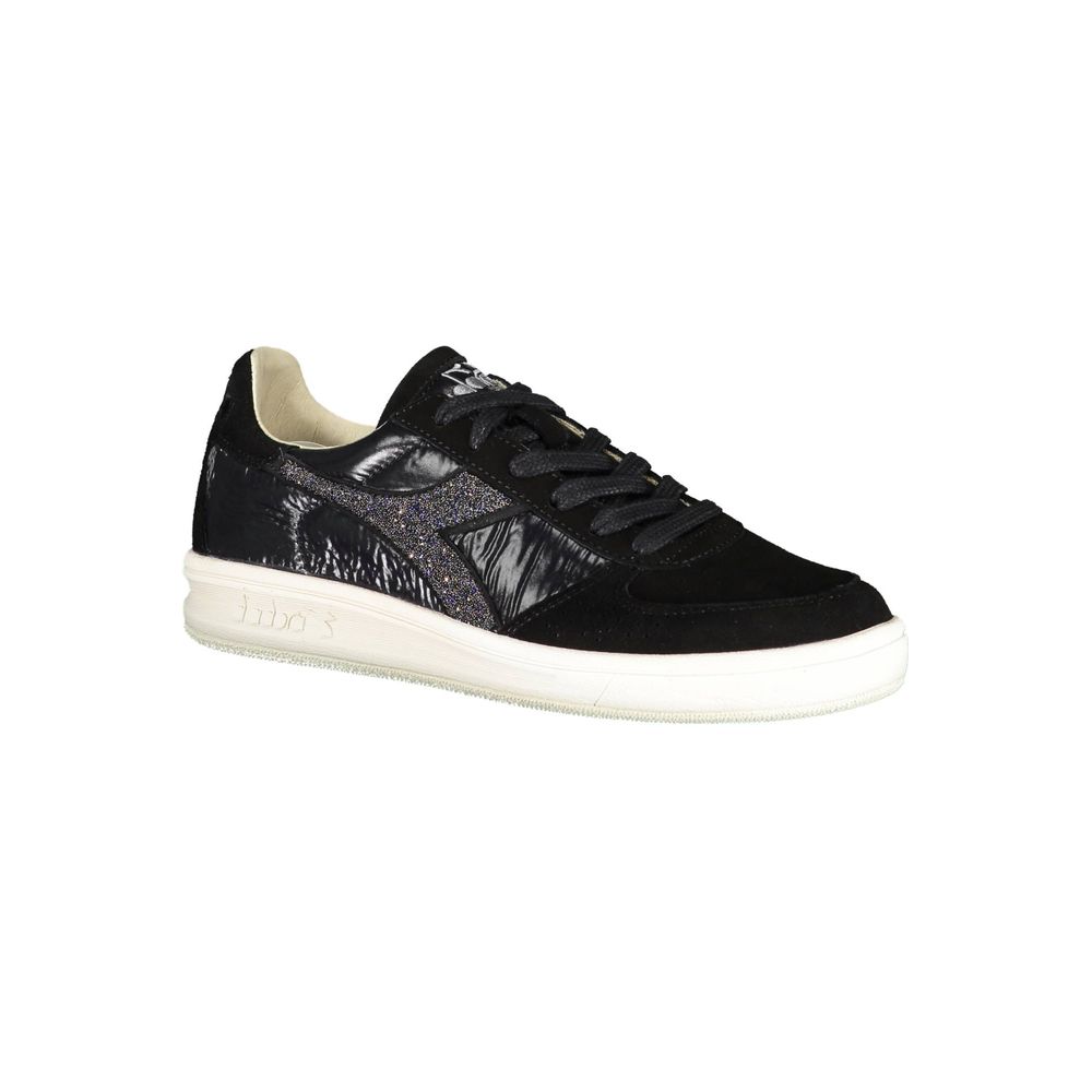 Diadora Black Leather Women Sneaker Diadora